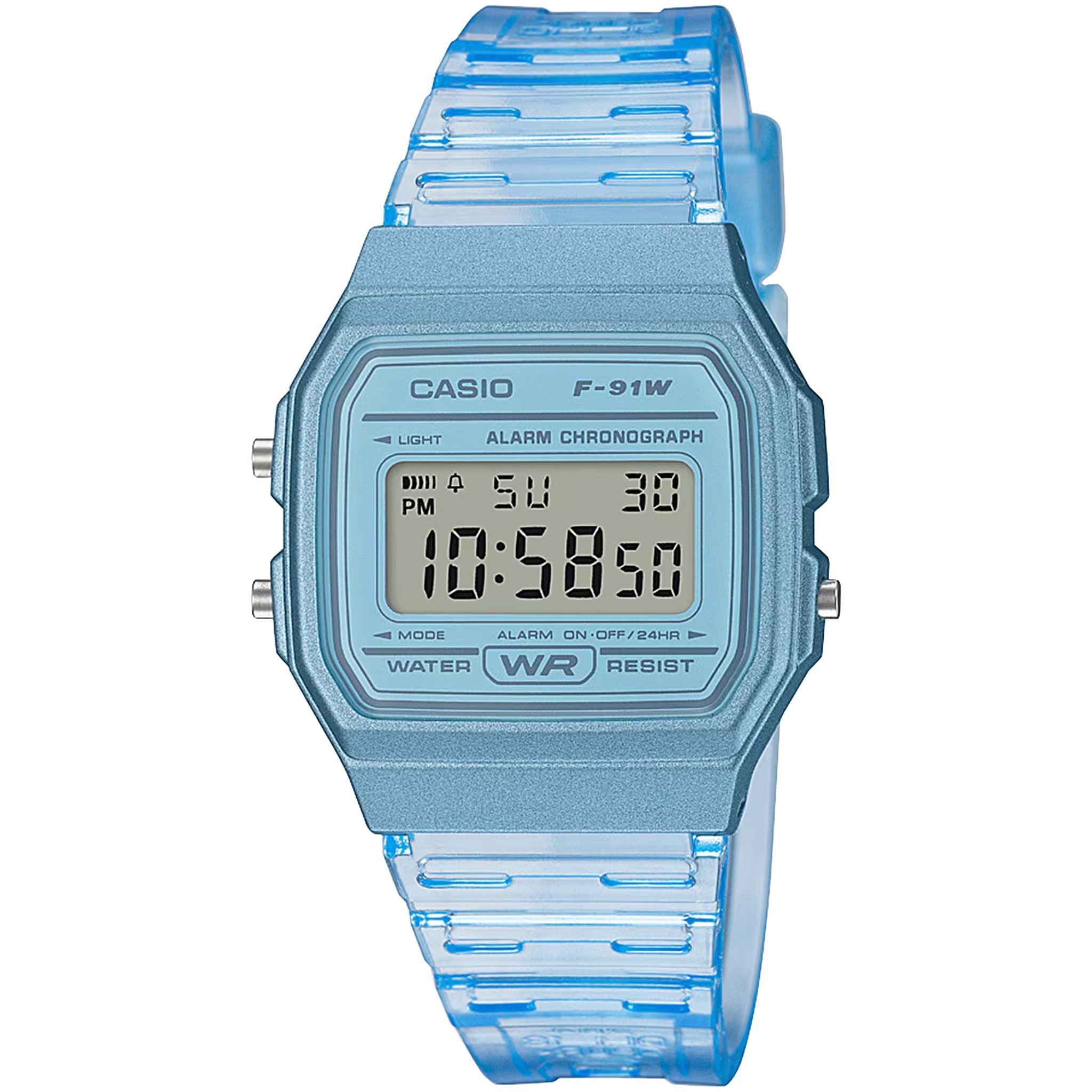 Casio Unisexuhr F-91WS-2 Quarz Digital Blau