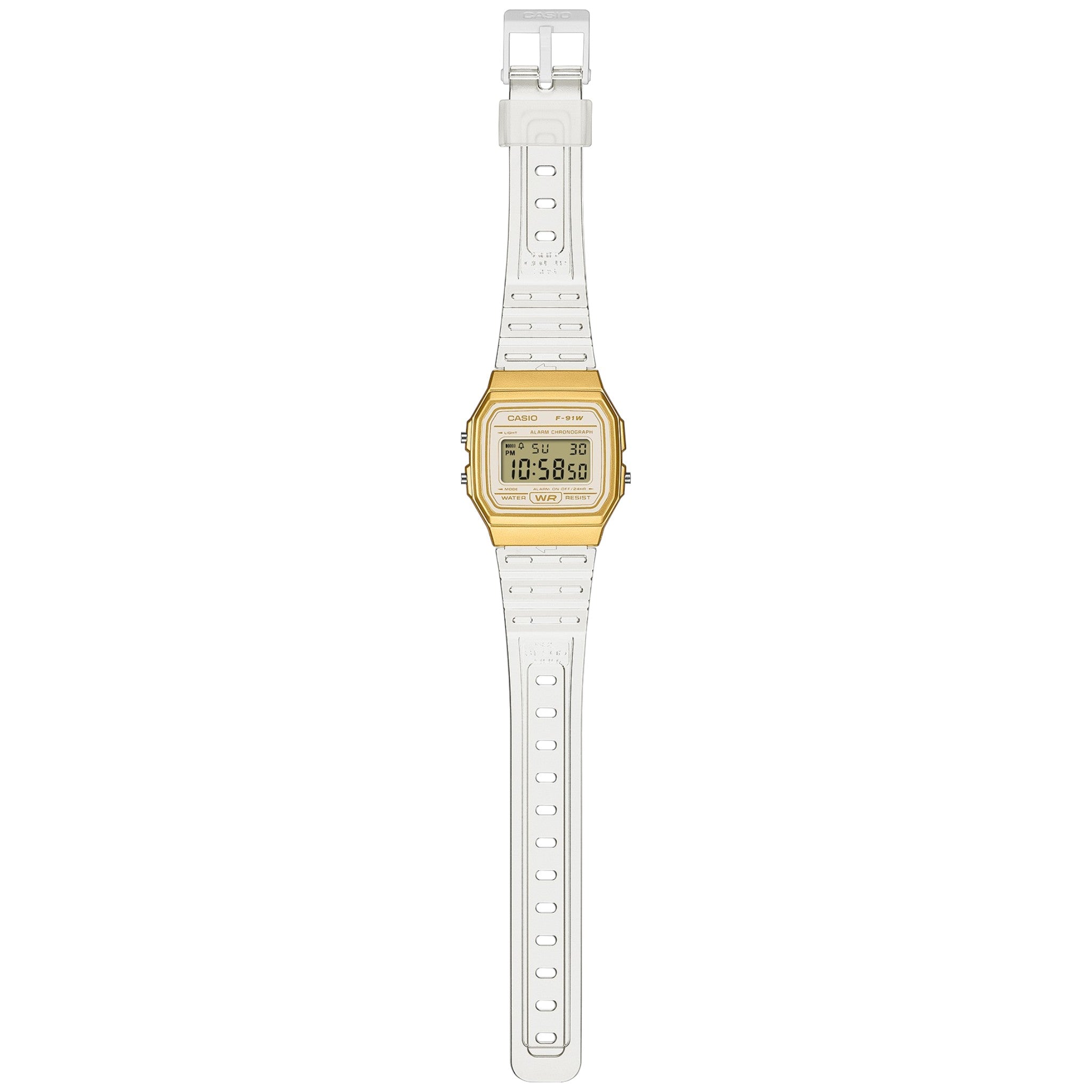 Casio Unisex Watch F-91WS-7A2 Quartz Digital White Gold
