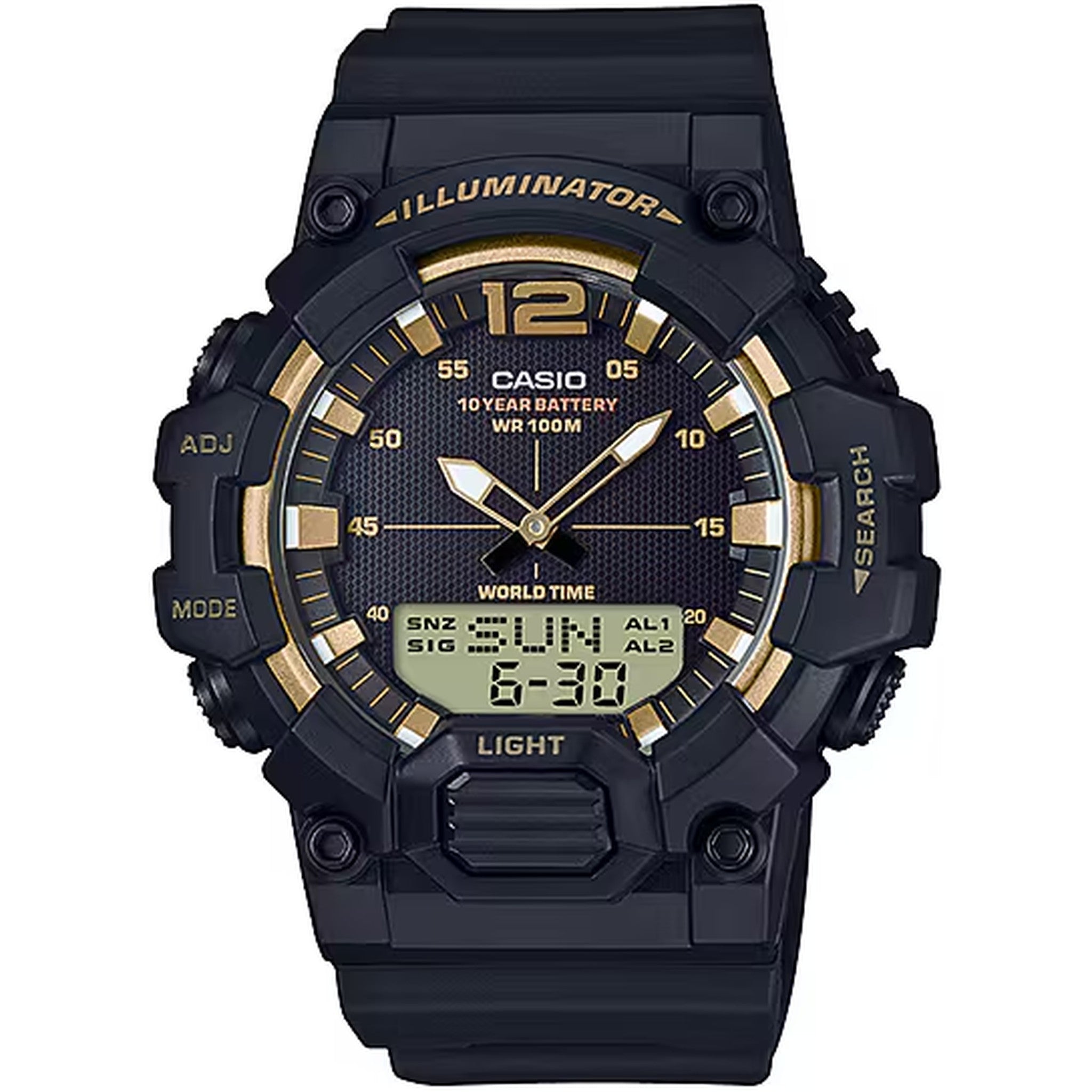 Montre Casio Homme HDC-700-9A Quartz Analogique / Digitale Noir or