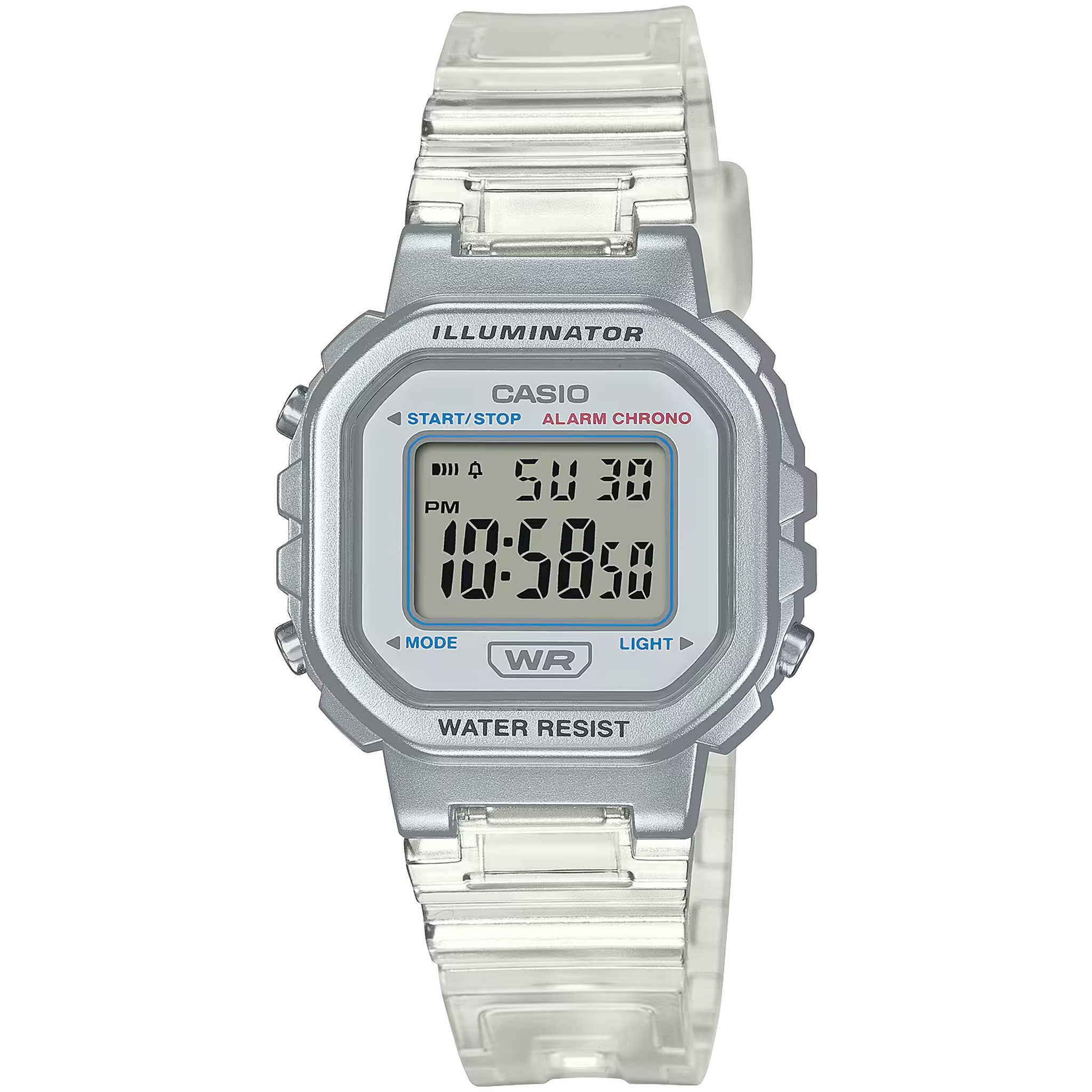 Montre Casio Femme LA-20WHS-7A Quartz Digitale Argent Blanc