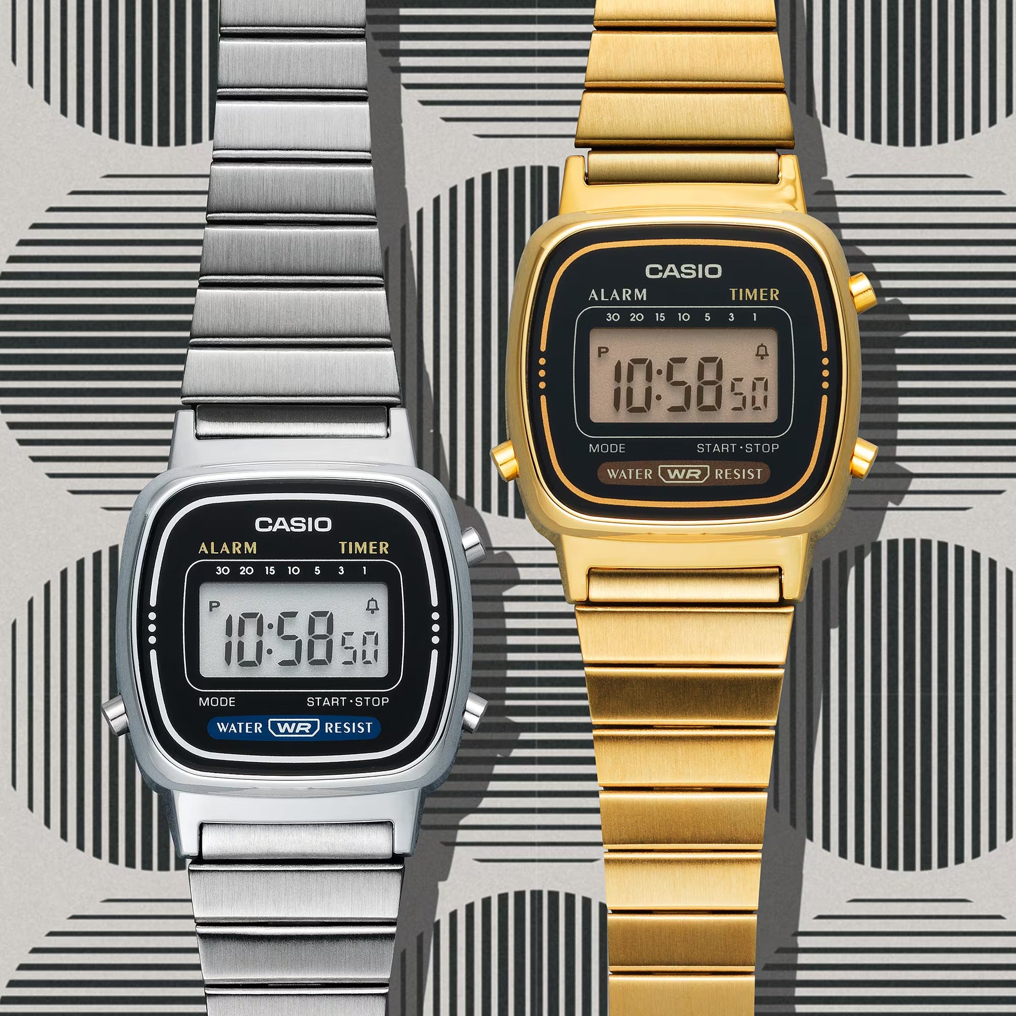 Montre Casio Femme Vintage LA670WA-7D Quartz Digitale Argent Gris