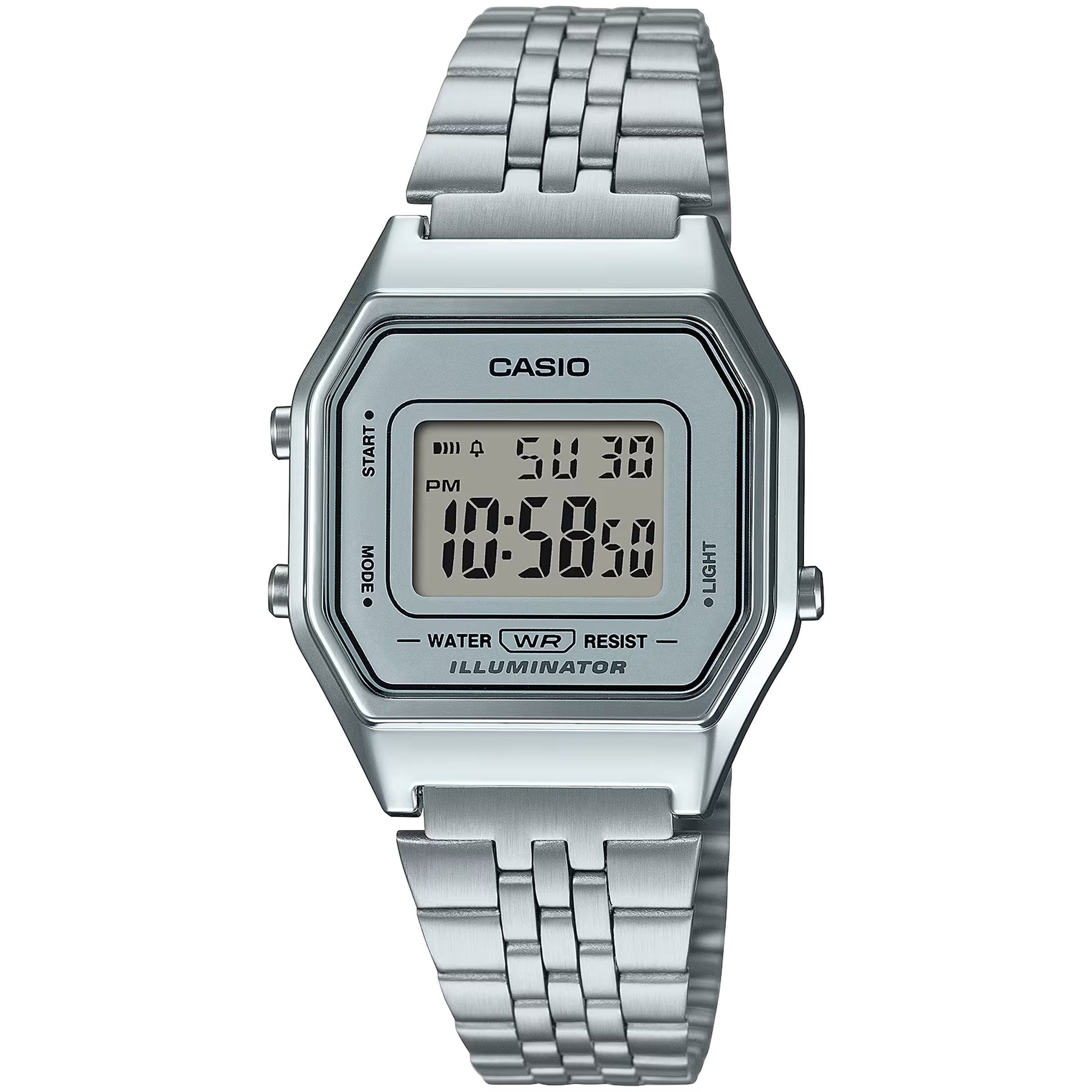 Montre Casio Femme Vintage LA680WA-7D Quartz Digitale Argent Gris