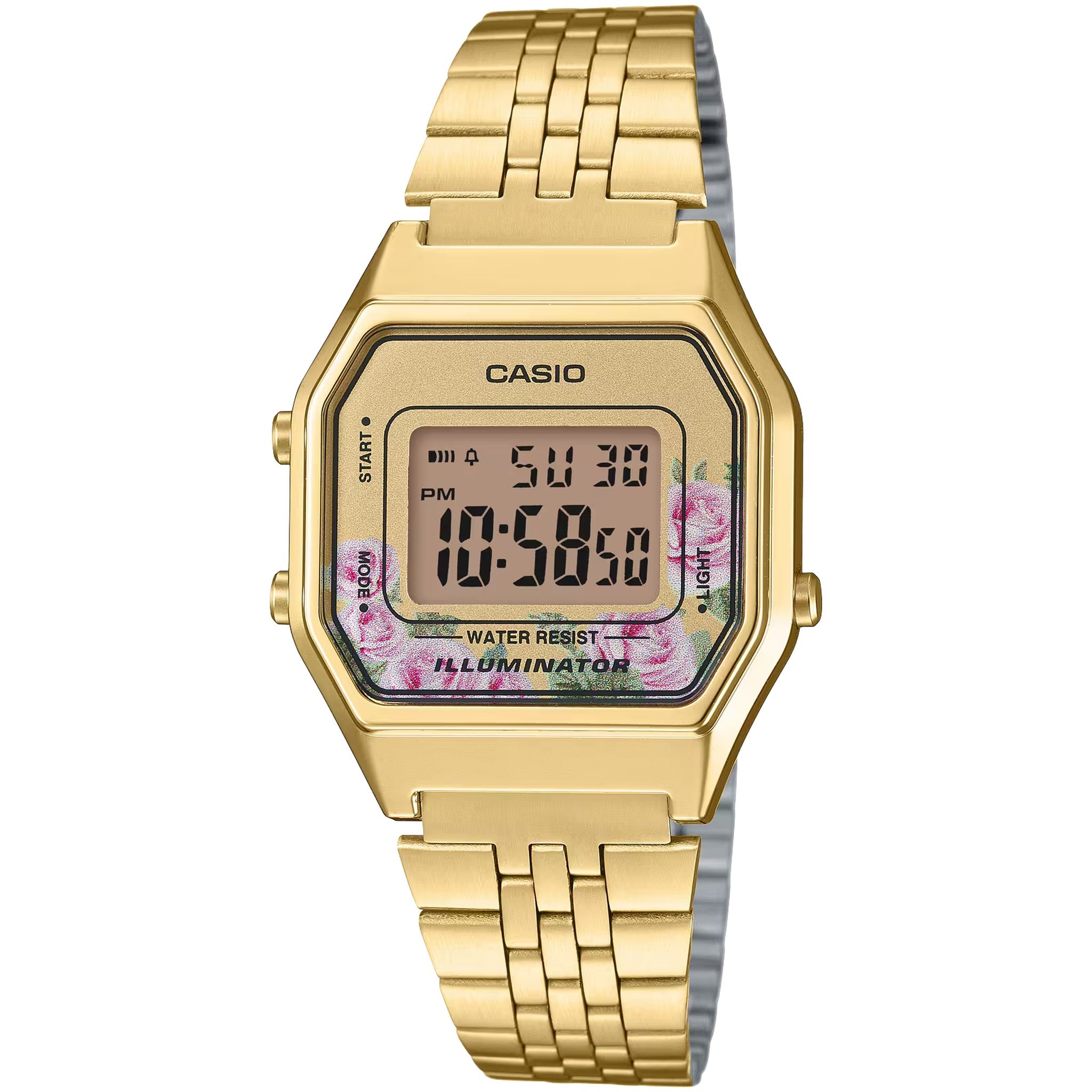 Montre Casio Femme Vintage LA680WGA-4C Quartz Digitale Doré Multicolore
