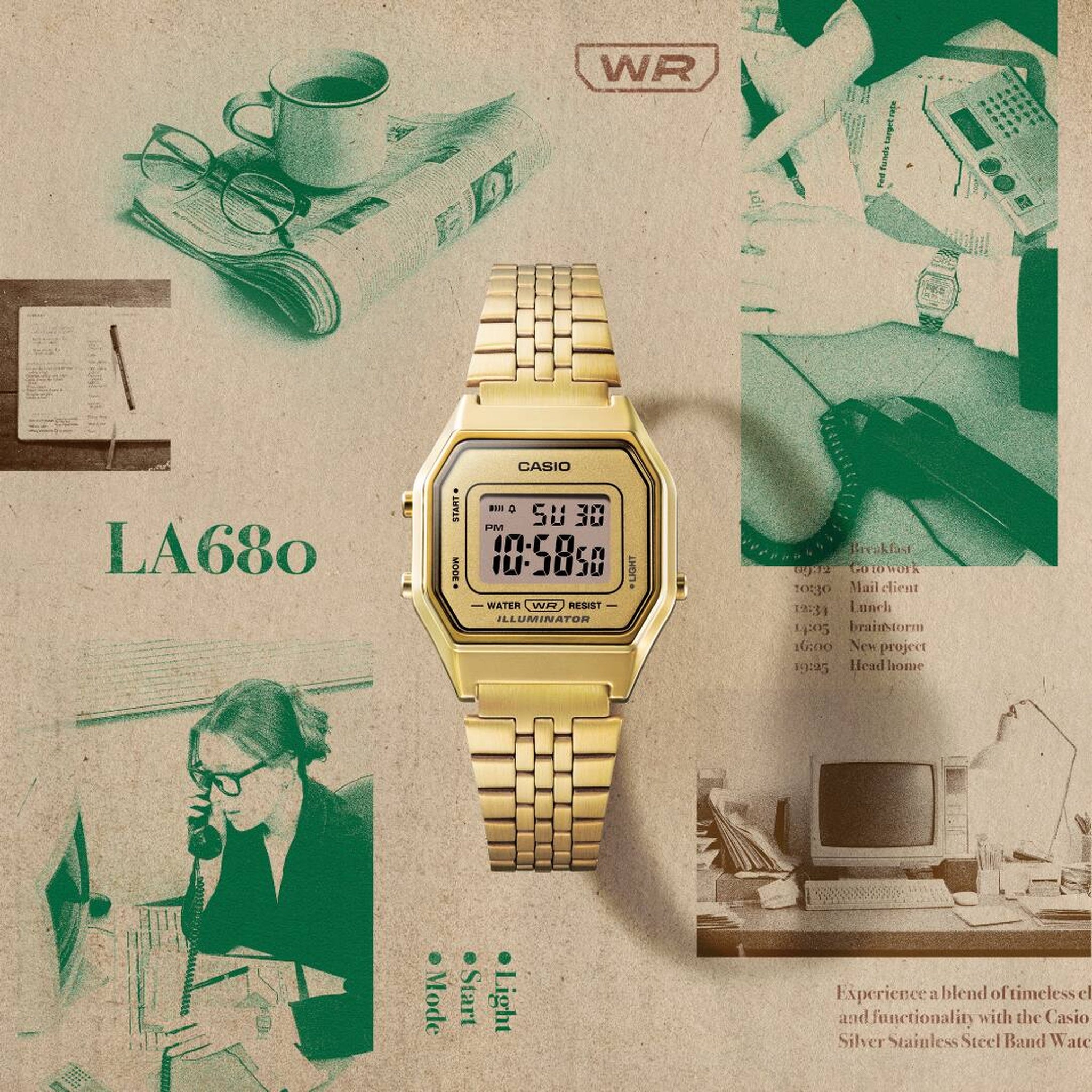 Casio Women's Vintage Watch LA680WGA-9D Quartz Digital Gold