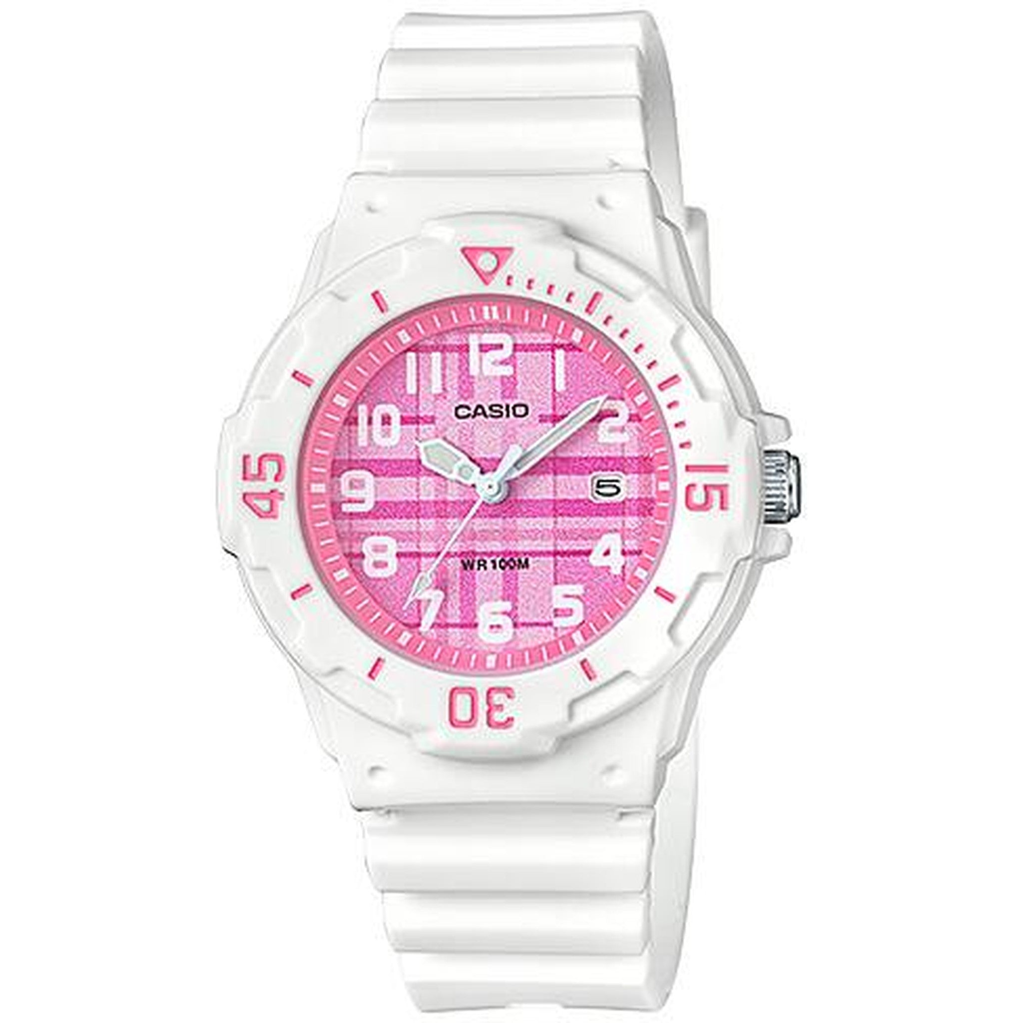 Montre Casio Femme LRW-200H-4C Quartz Analogique Blanc Rose