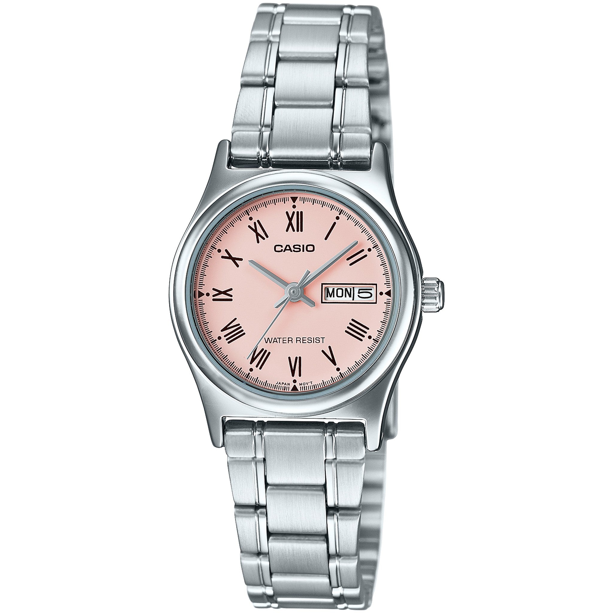 Casio Damenuhr LTP-V006D-4B Quarz Analog Silber Rosa