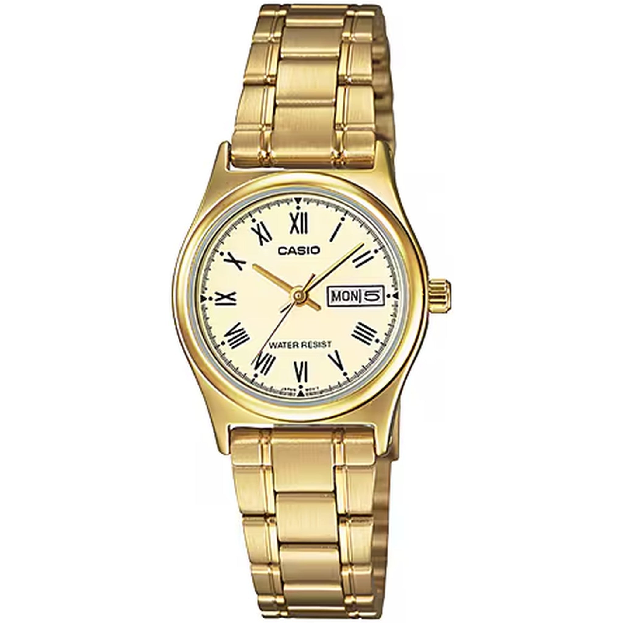 Casio Damenuhr LTP-V006G-9B Quarz Analog Gold Beige
