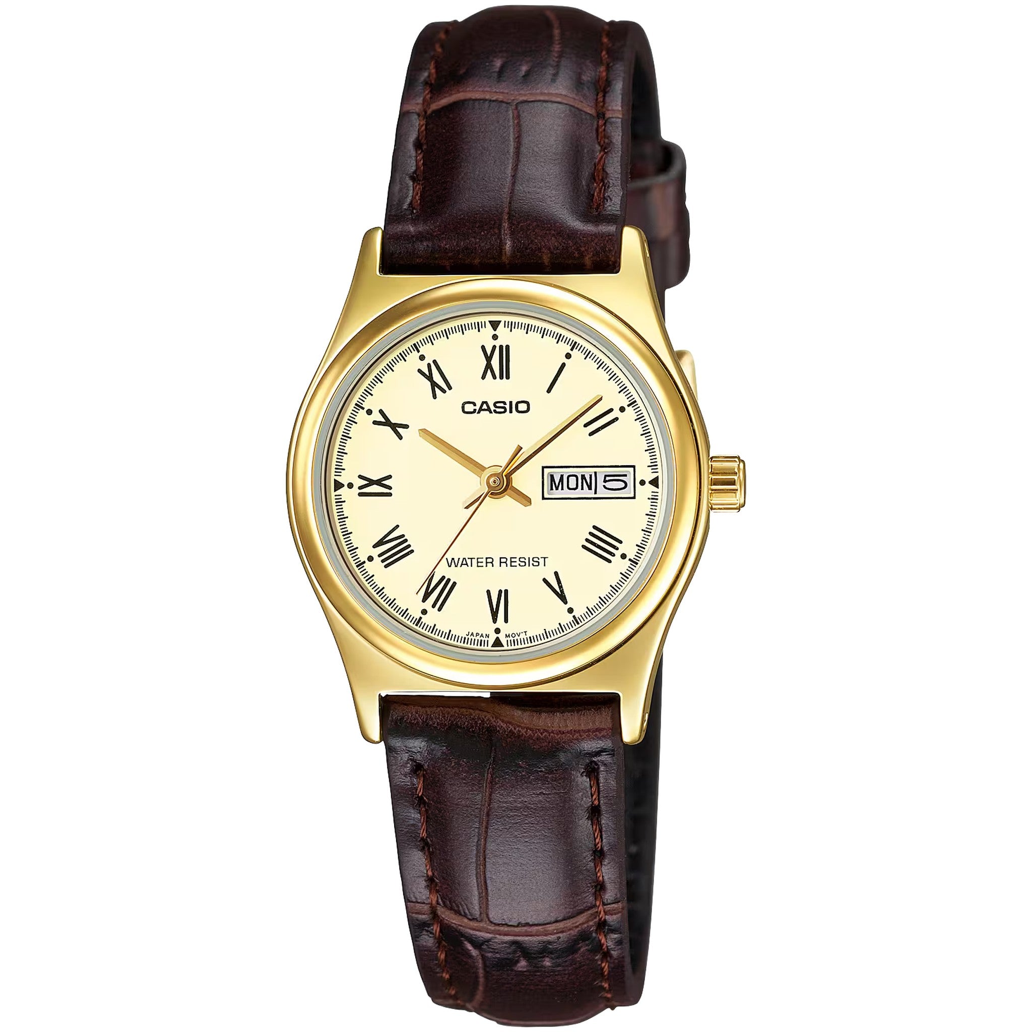 Casio Damenuhr LTP-V006GL-9B Quarz Analog Gold Beige