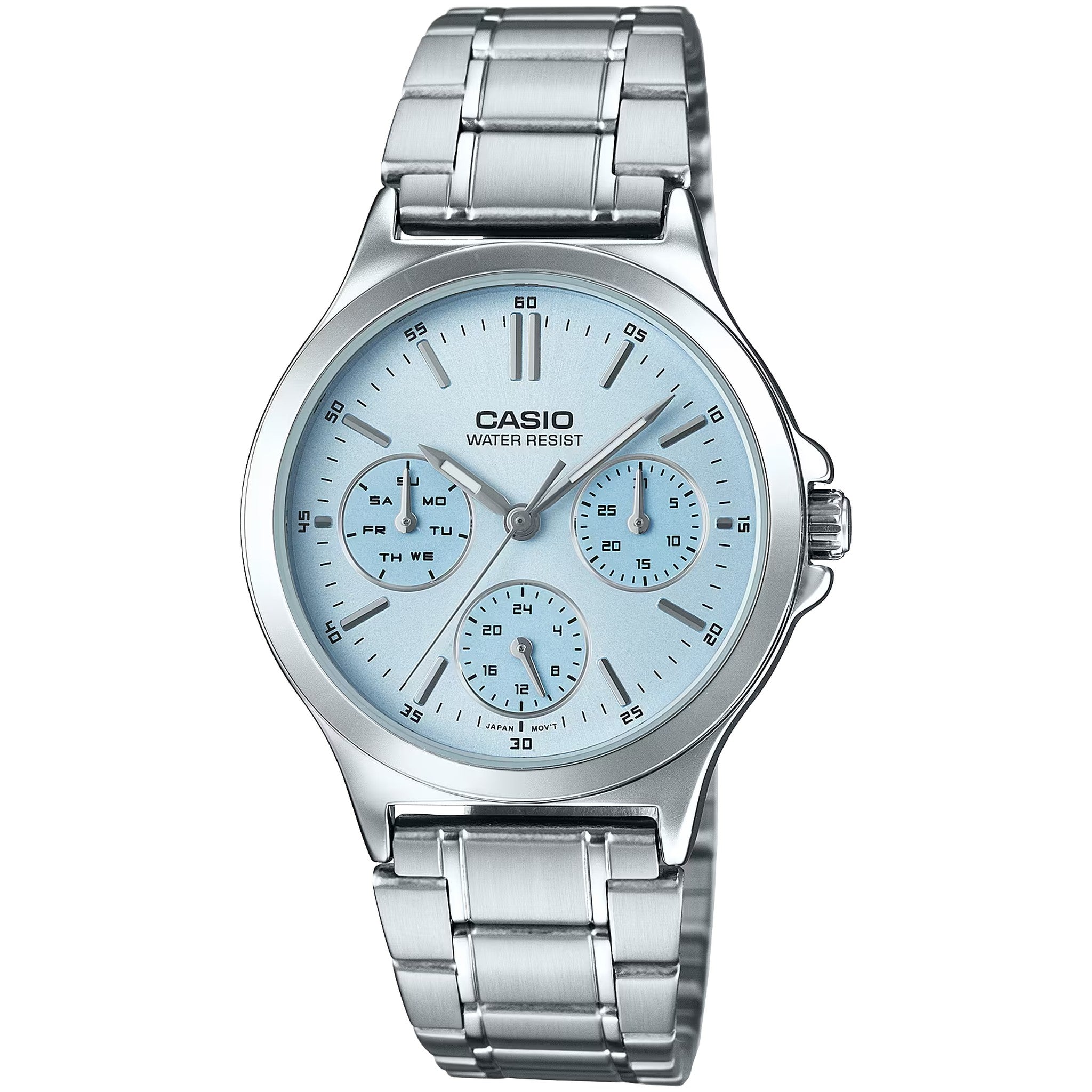 Casio Damenuhr LTP-V300D-2A Quarz Analog Silber Blau