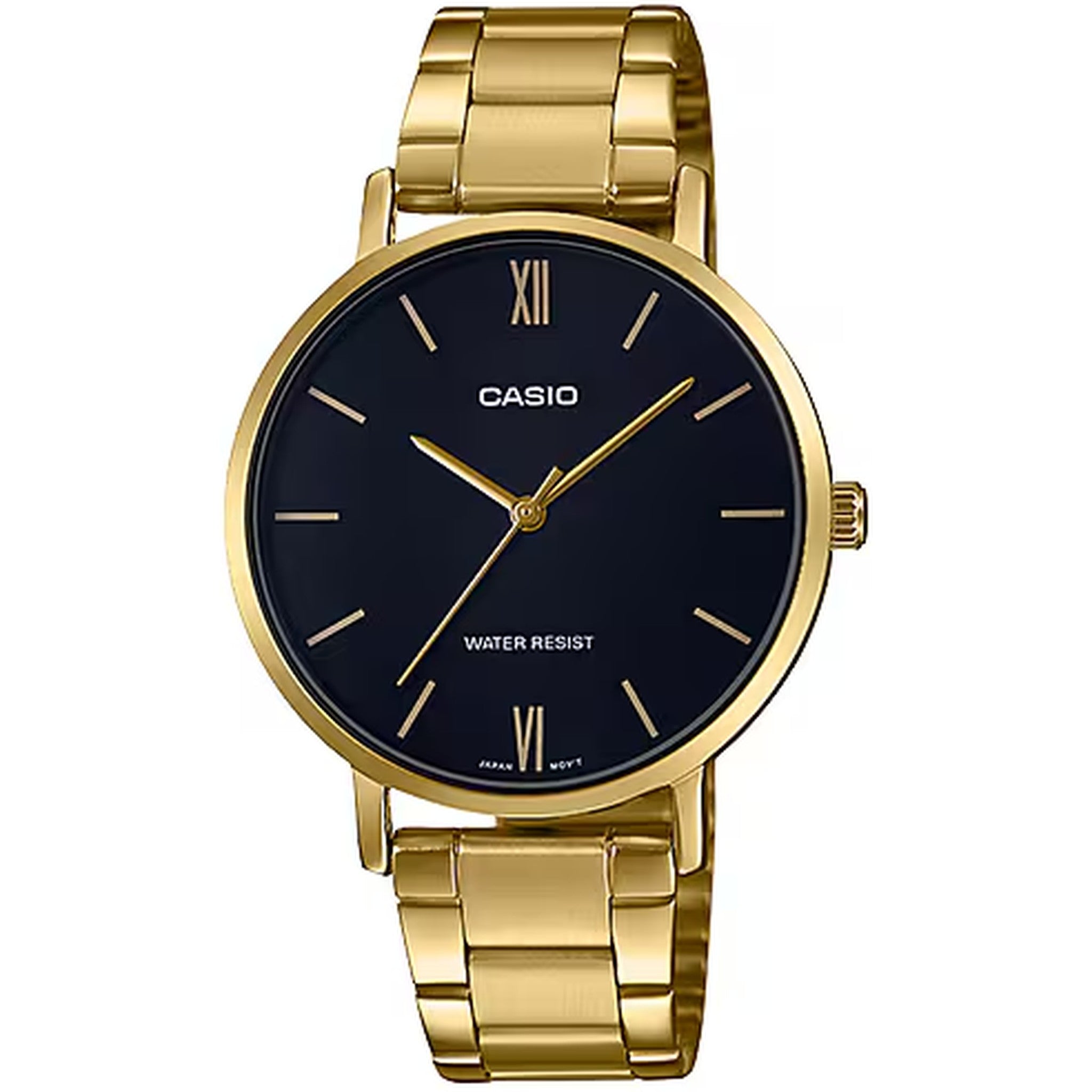 Casio Damenuhr LTP-VT01G-1B Quarz Analog Gold Schwarz