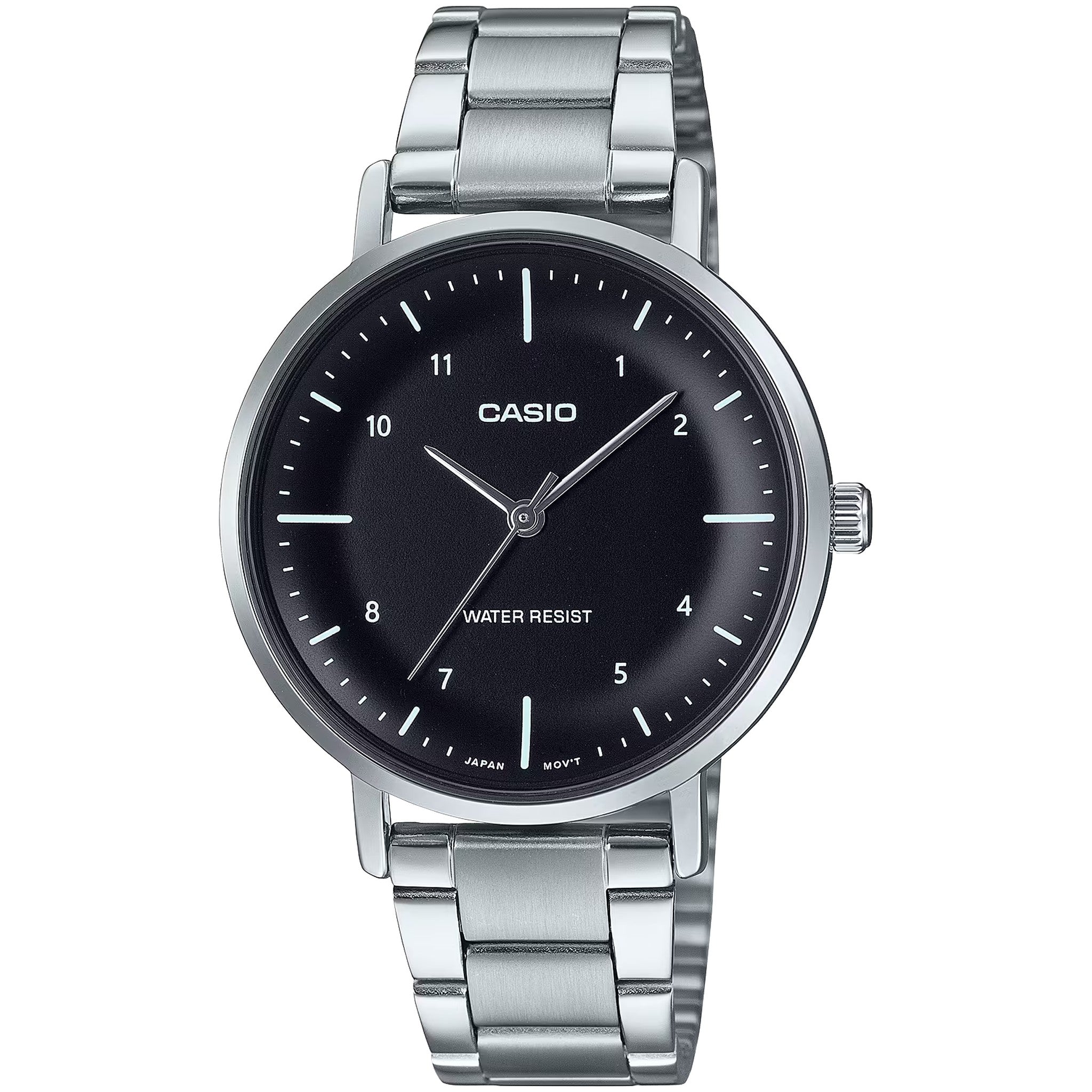 Casio Damenarmbanduhr LTP-VT03D-1B Quarz Analog Silber Schwarz