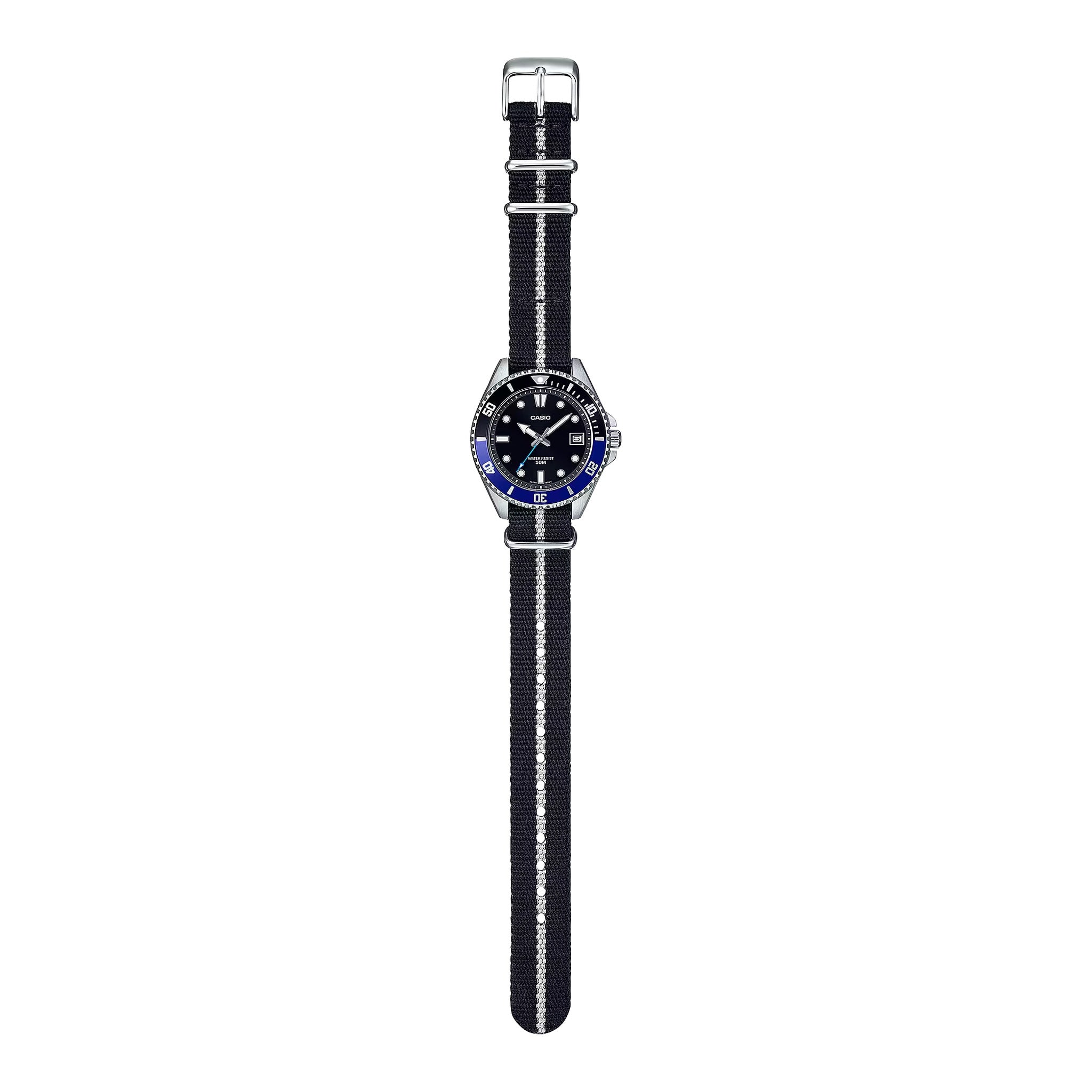 Casio Herrenuhr MDV-10C-1A2 Quarz Analog Silber Schwarz