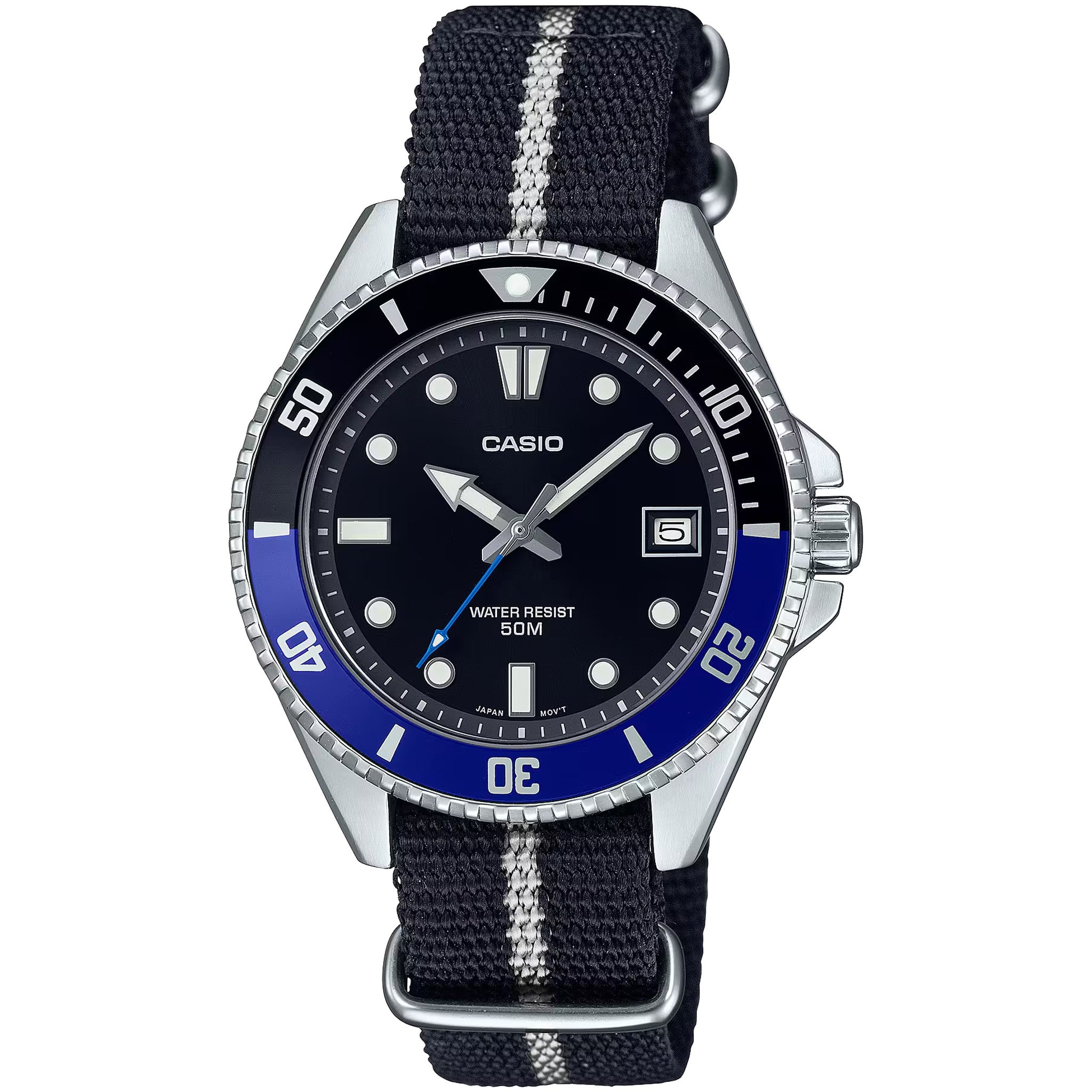 Casio Herrenuhr MDV-10C-1A2 Quarz Analog Silber Schwarz