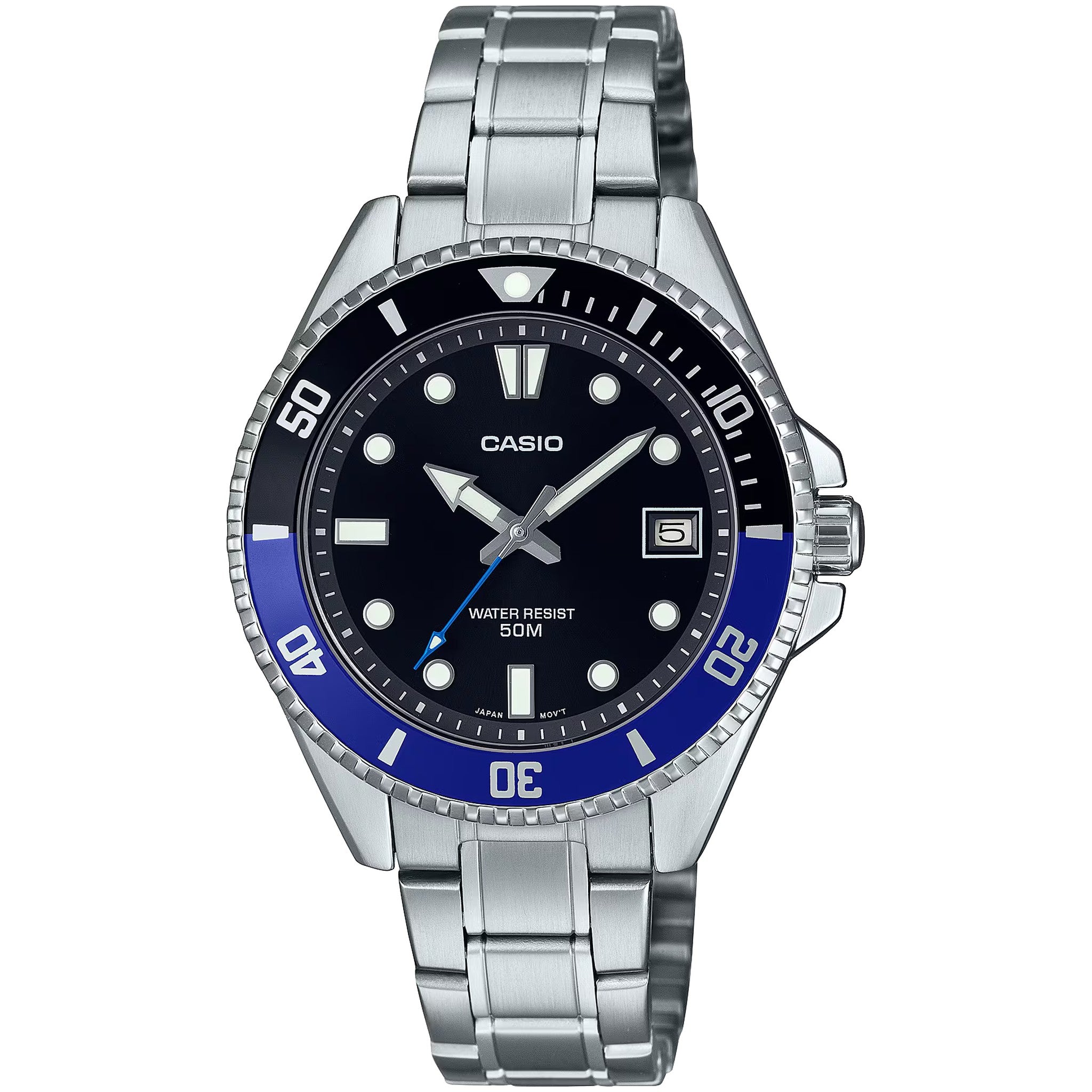 Casio Herrenuhr MDV-10D-1A2 Quarz Analog Silber Schwarz