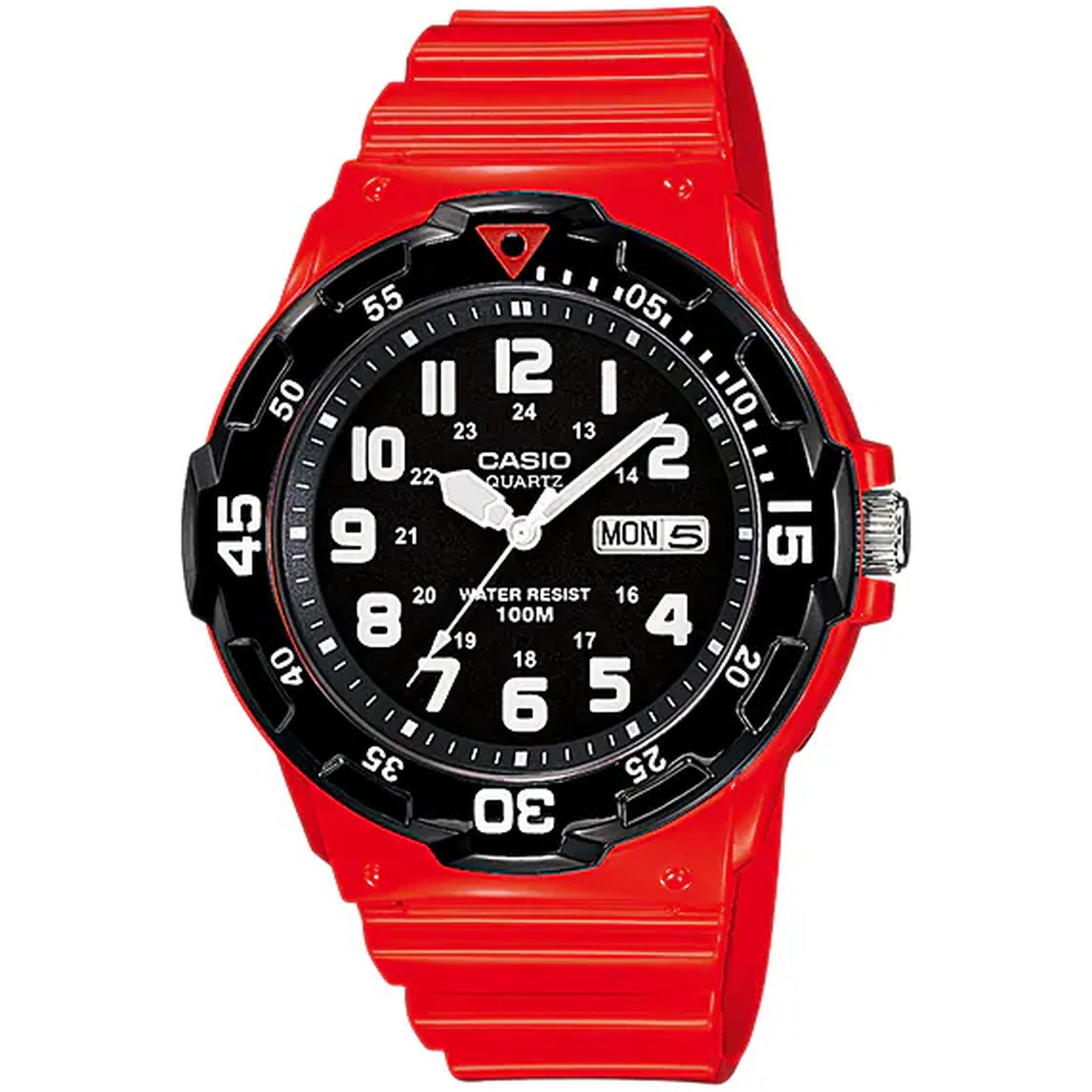 Casio Herrenuhr MRW-200HC-4B Quarz Analog Rot Schwarz