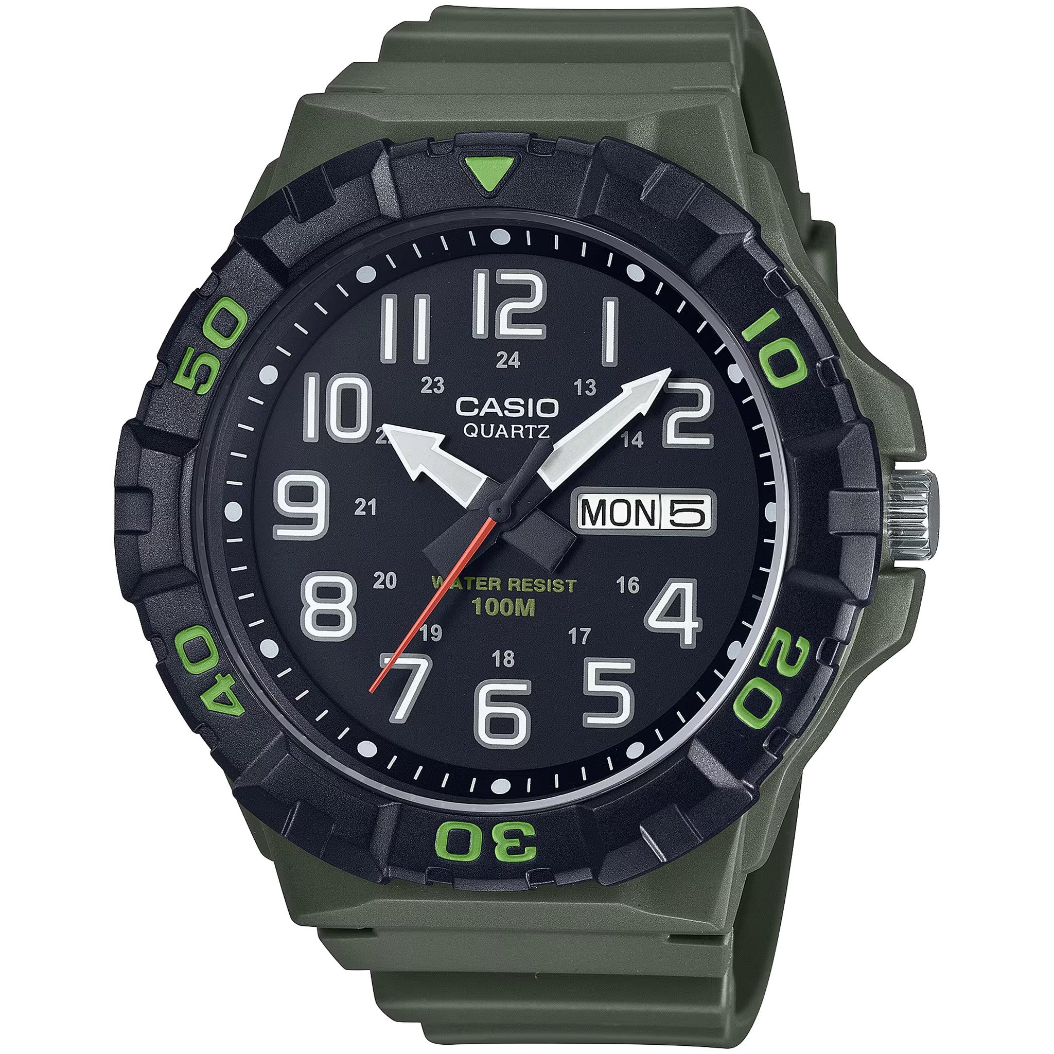 Casio Herrenuhr MRW-210H-3A Quarz Analog Grün Schwarz