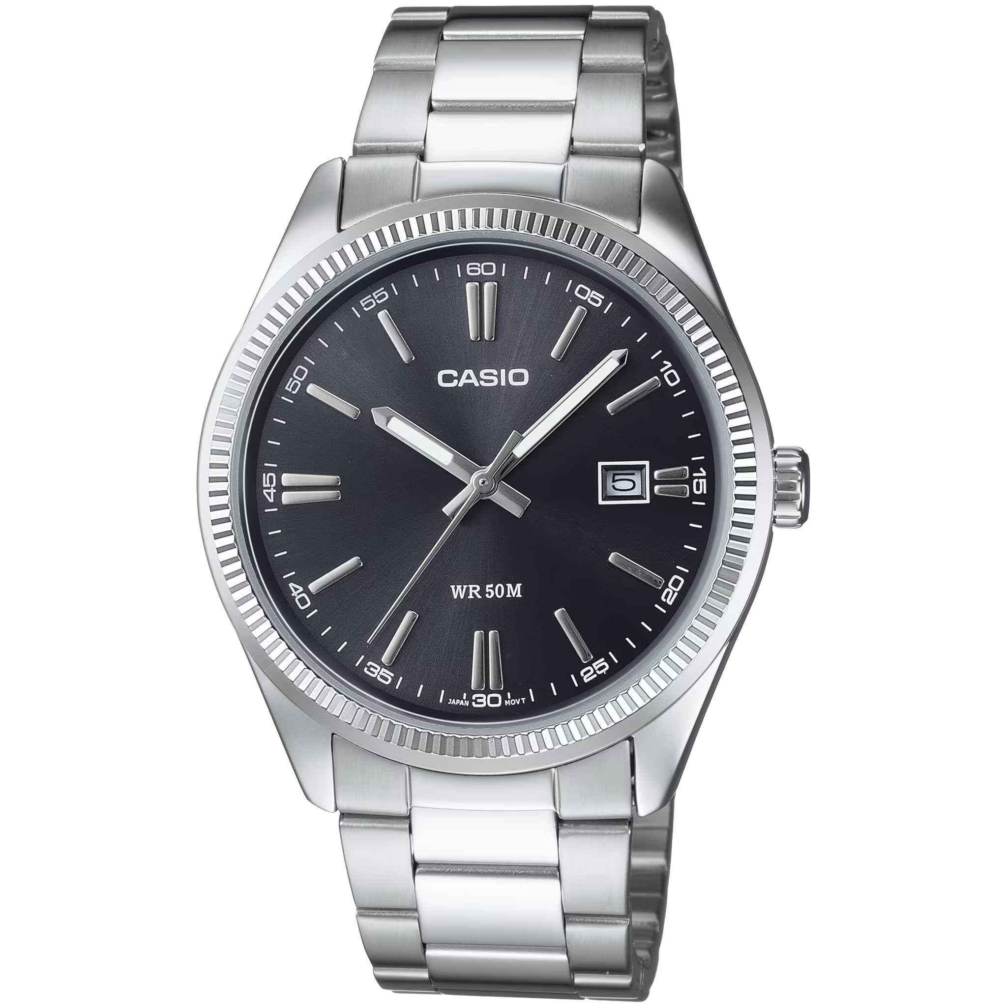Casio Herrenuhr MTP-1302D-1A1 Quarz Analog Silber Schwarz