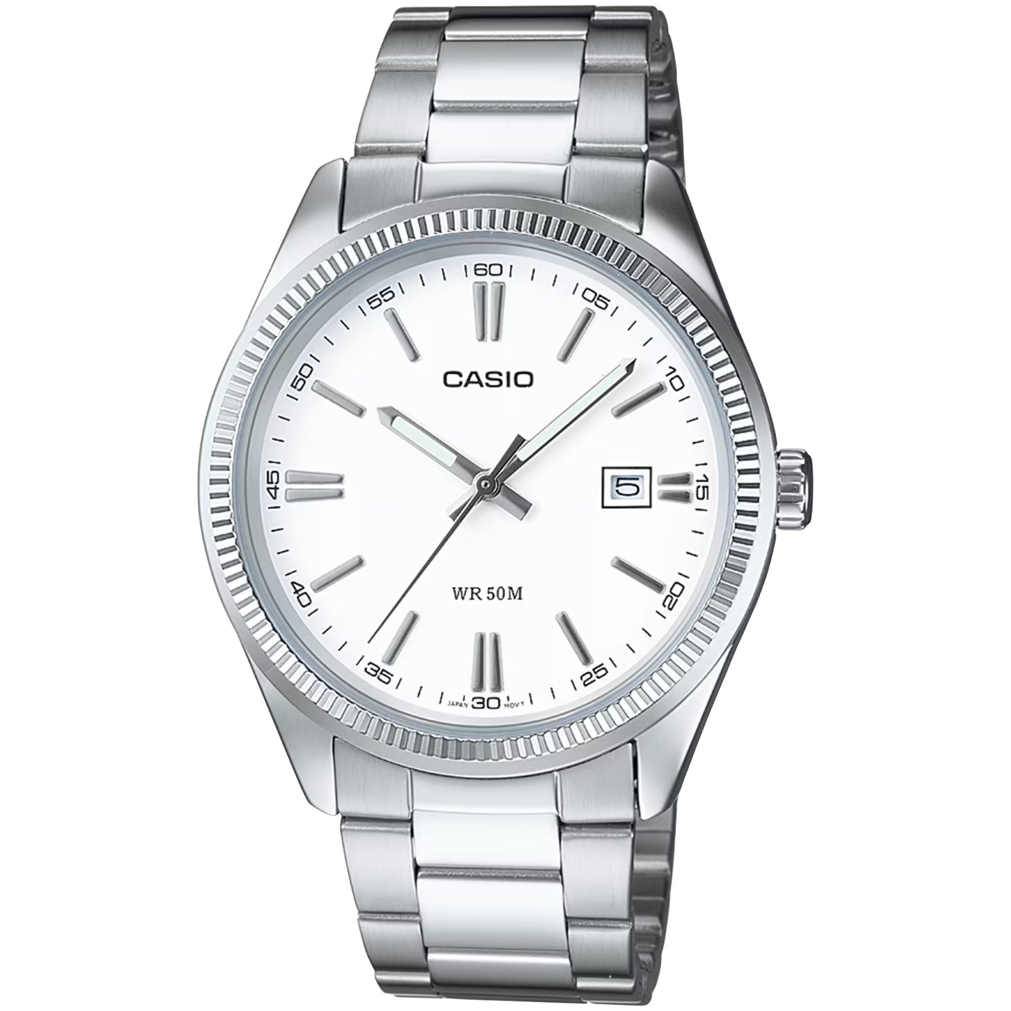 Casio Herrenuhr MTP-1302D-7A1 Quarz Analog Silber Weiß