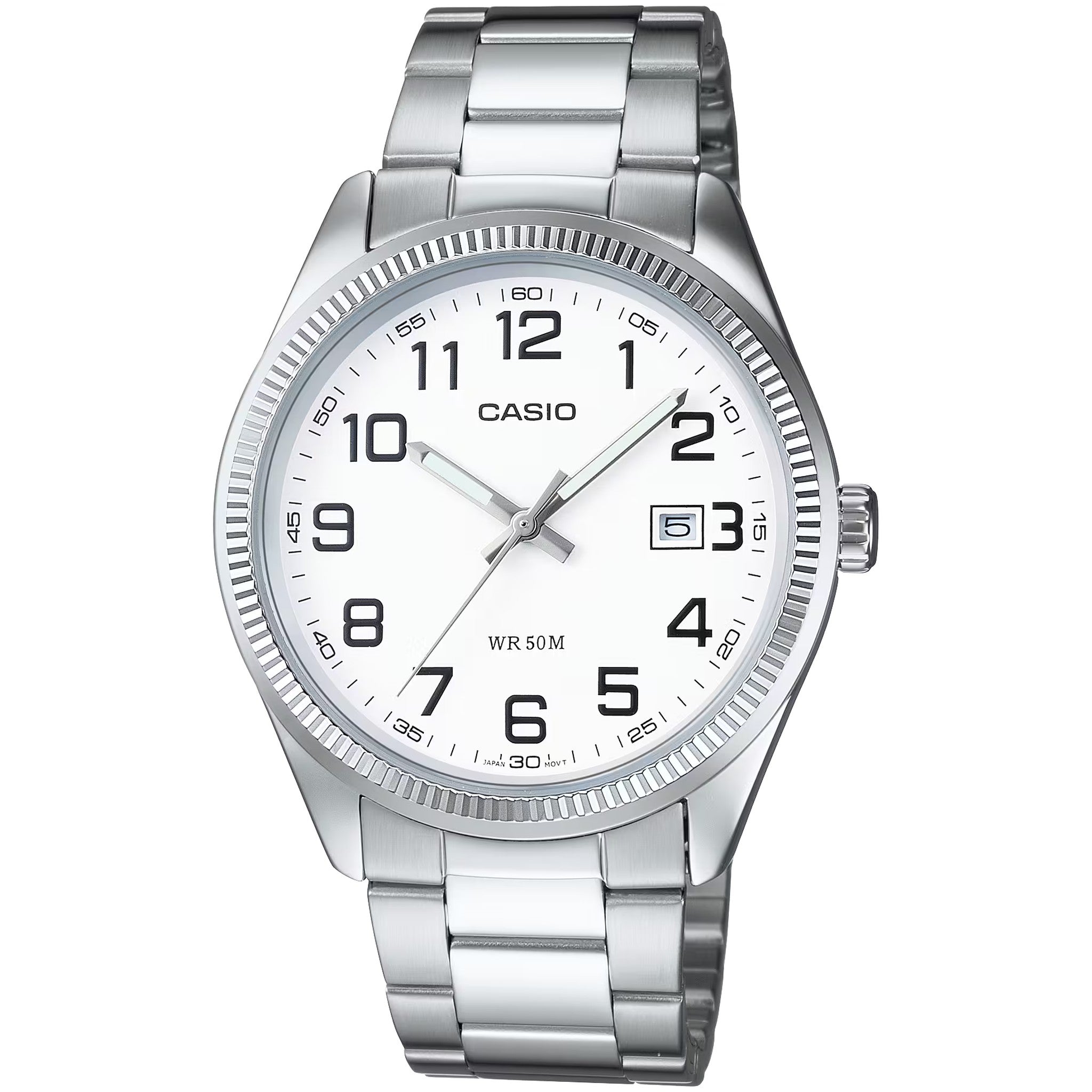 Casio Herrenuhr MTP-1302D-7B Quarz Analog Silber Weiß