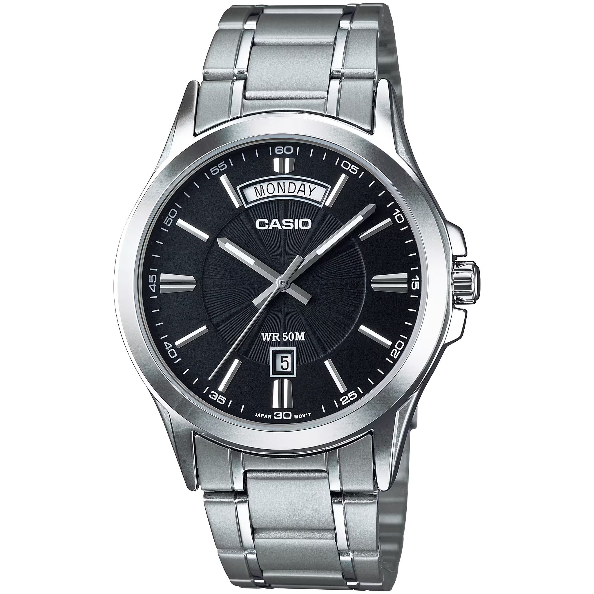 Montre Casio Homme MTP-1381D-1A Quartz Analogique Argent Noir