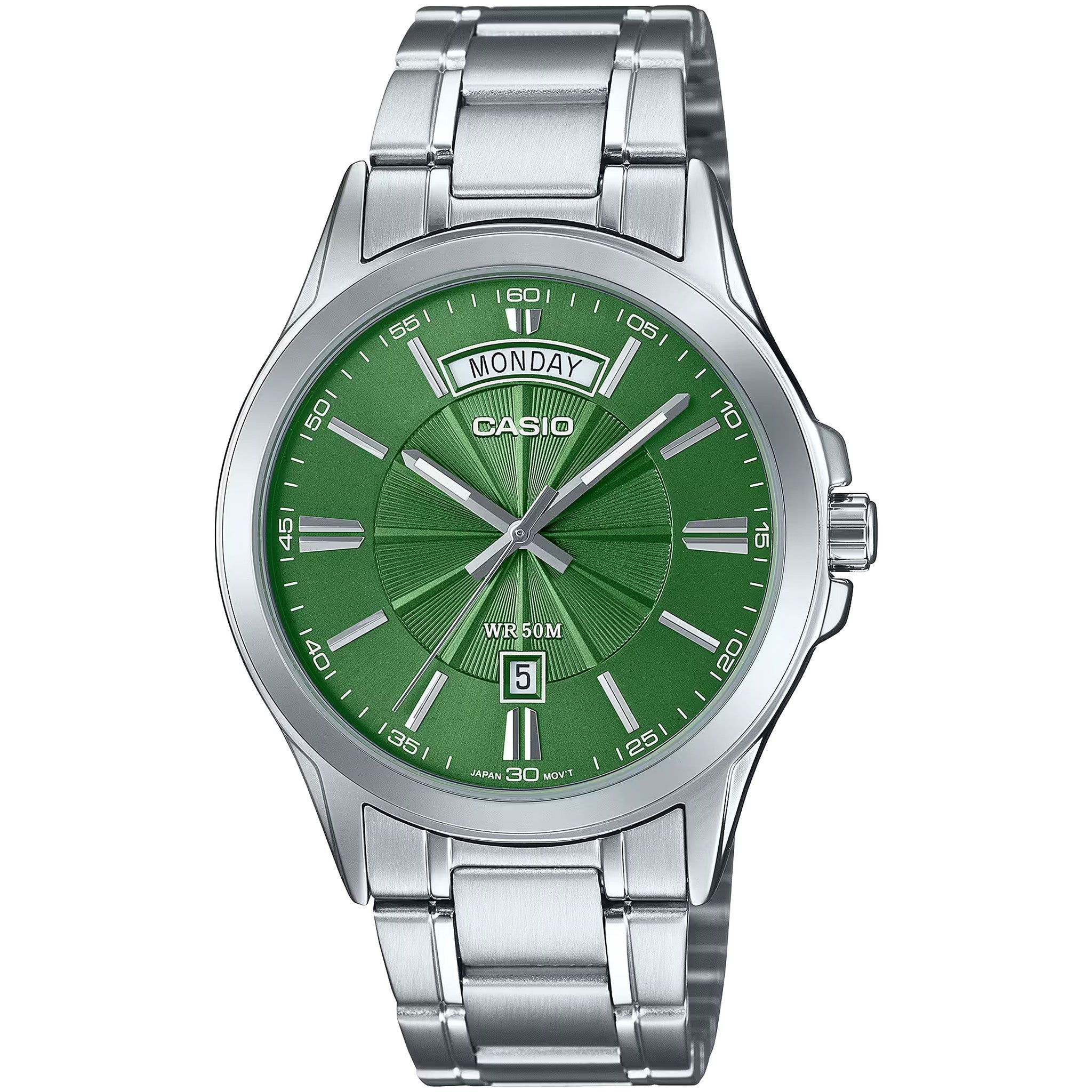 Montre Casio Homme MTP-1381D-3A Quartz Analogique Argent Vert