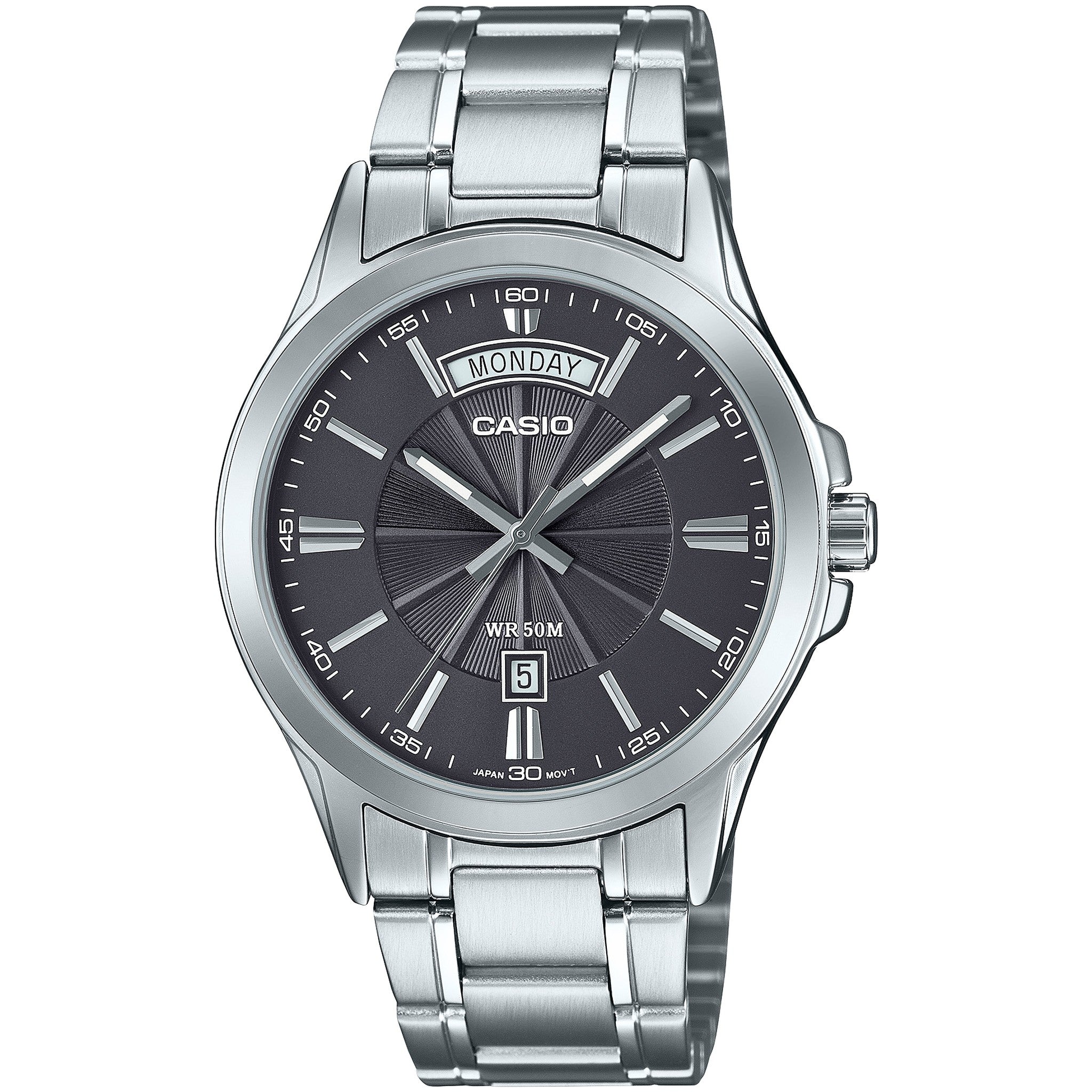 Montre Casio Homme MTP-1381D-8A Quartz Analogique Argent Noir