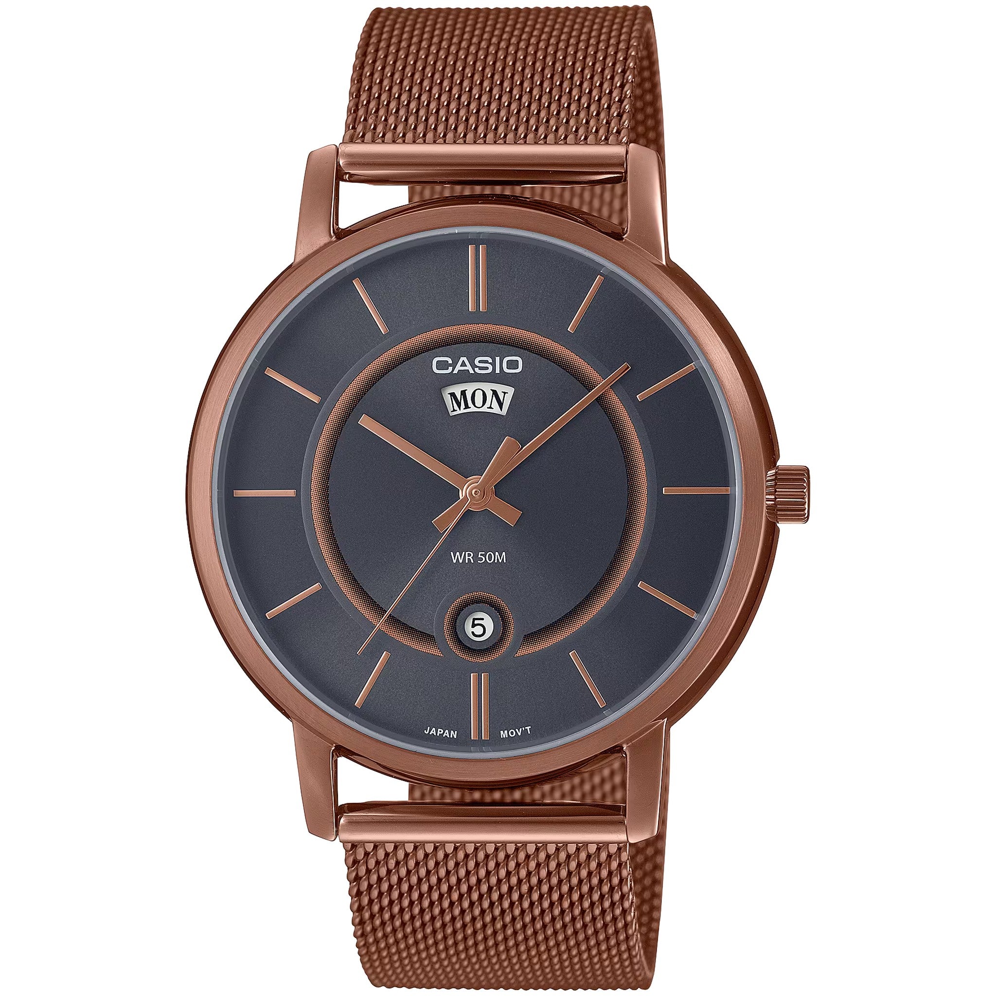 Montre Casio Homme MTP-B120MR-8A Quartz Analogique Or Rose Noir