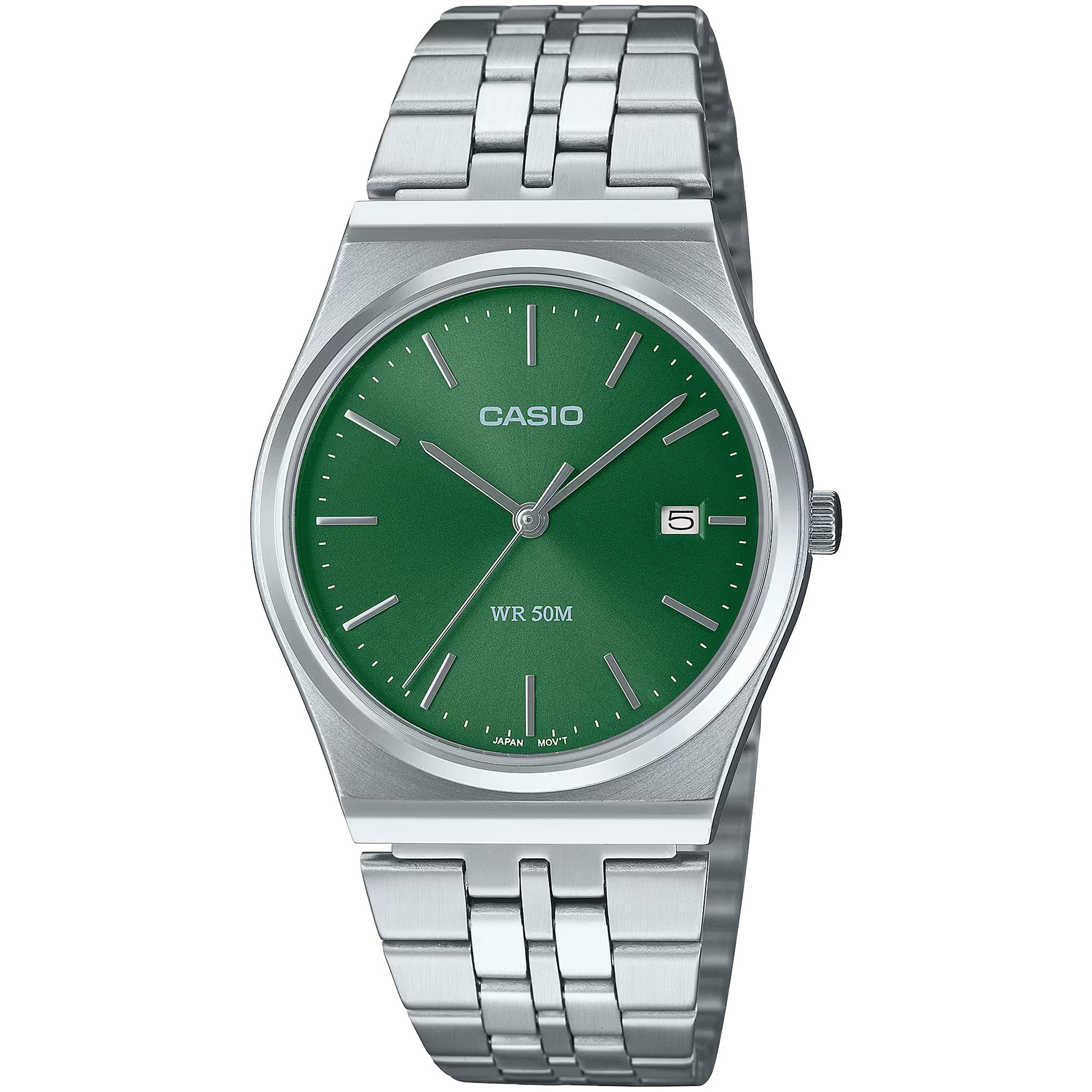 Casio Men's Watch MTP-B145D-3A Quartz Analog Silver Green