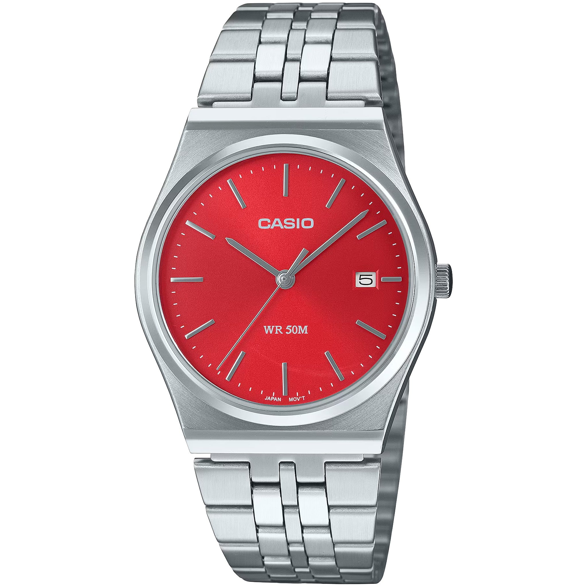 Casio Men's Watch MTP-B145D-4A2 Quartz Analog Silver Red
