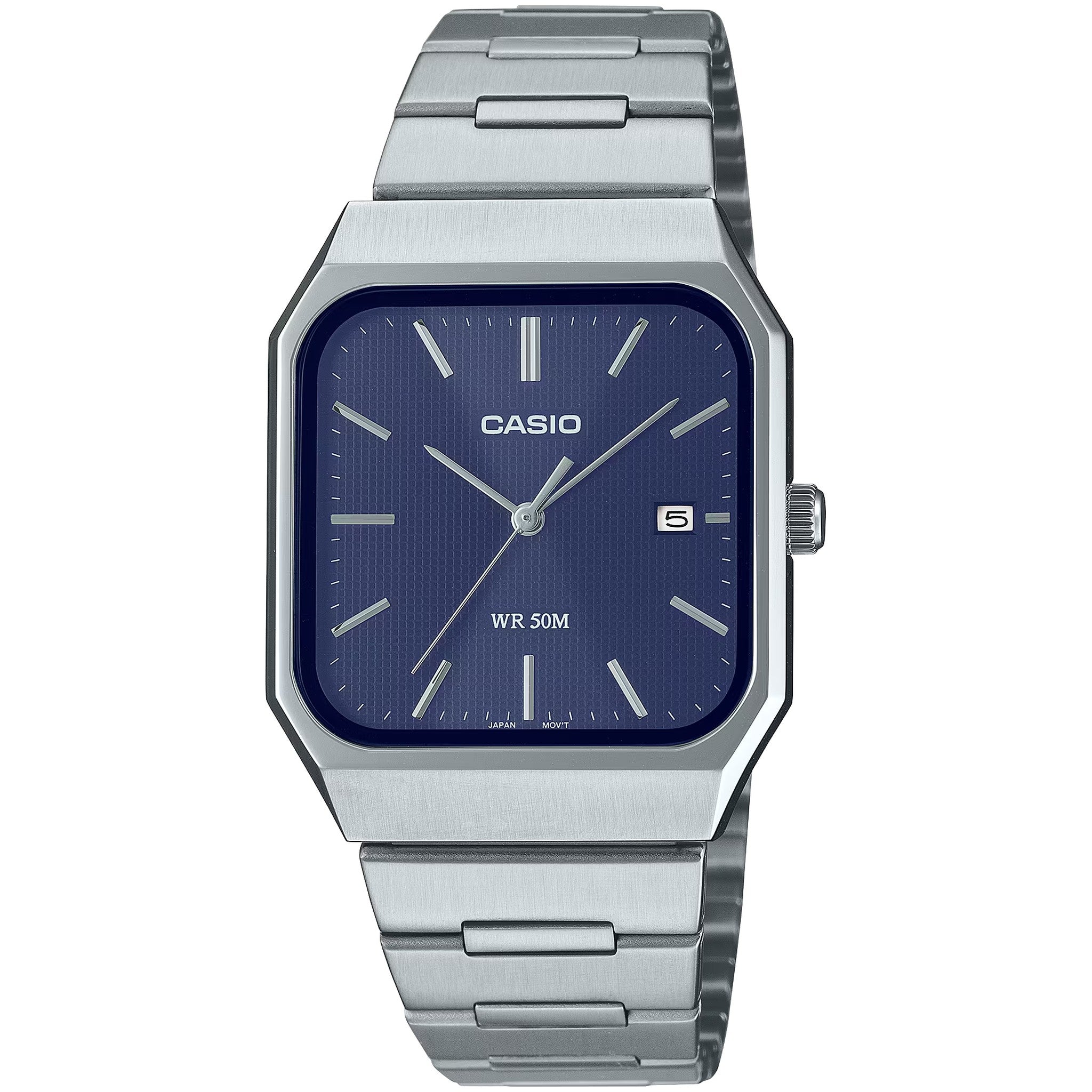 Casio Men's Watch MTP-B185D-2A1 Quartz Analog Silver Blue