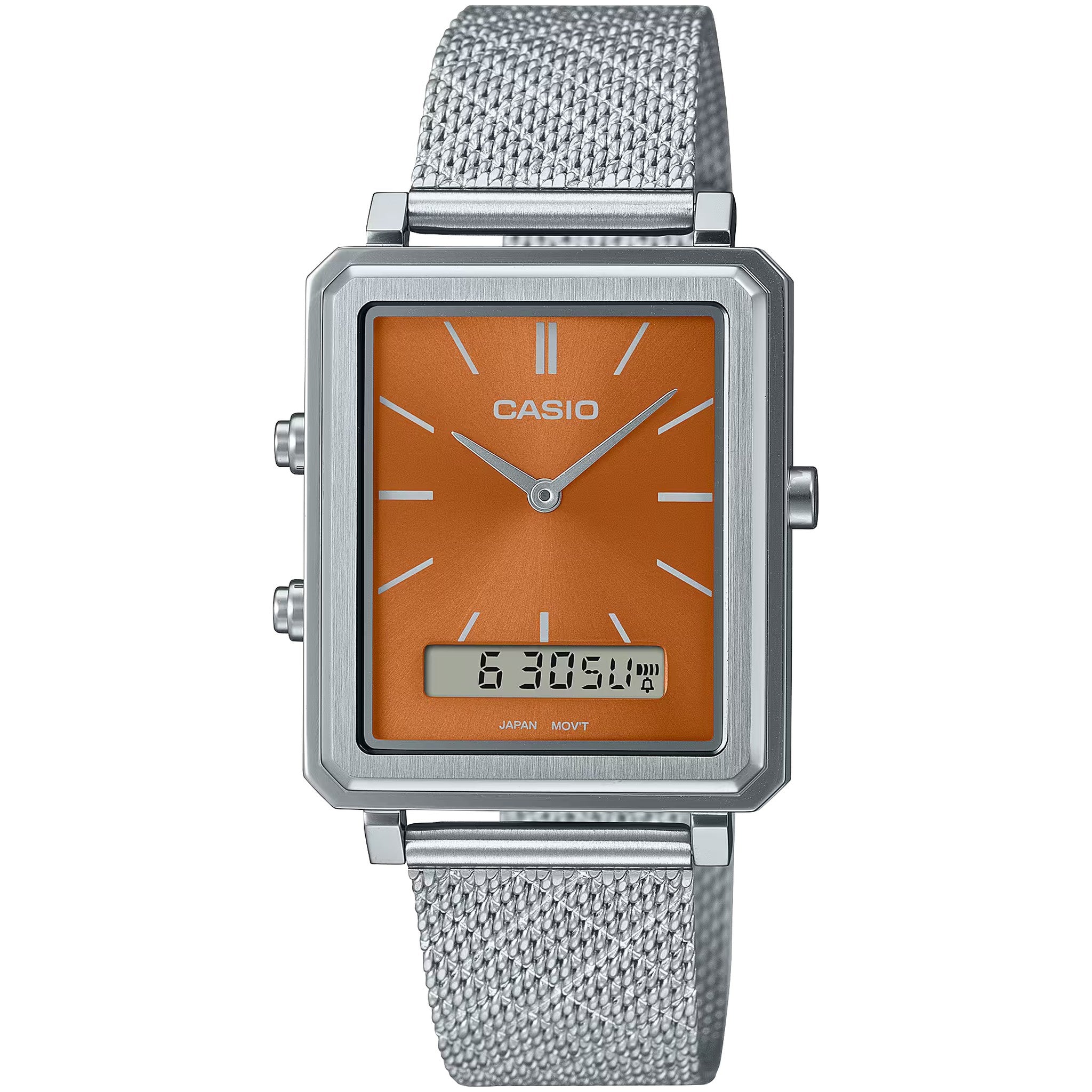 Casio Men's Watch MTP-B205M-5 Quartz Analog Silver Orange
