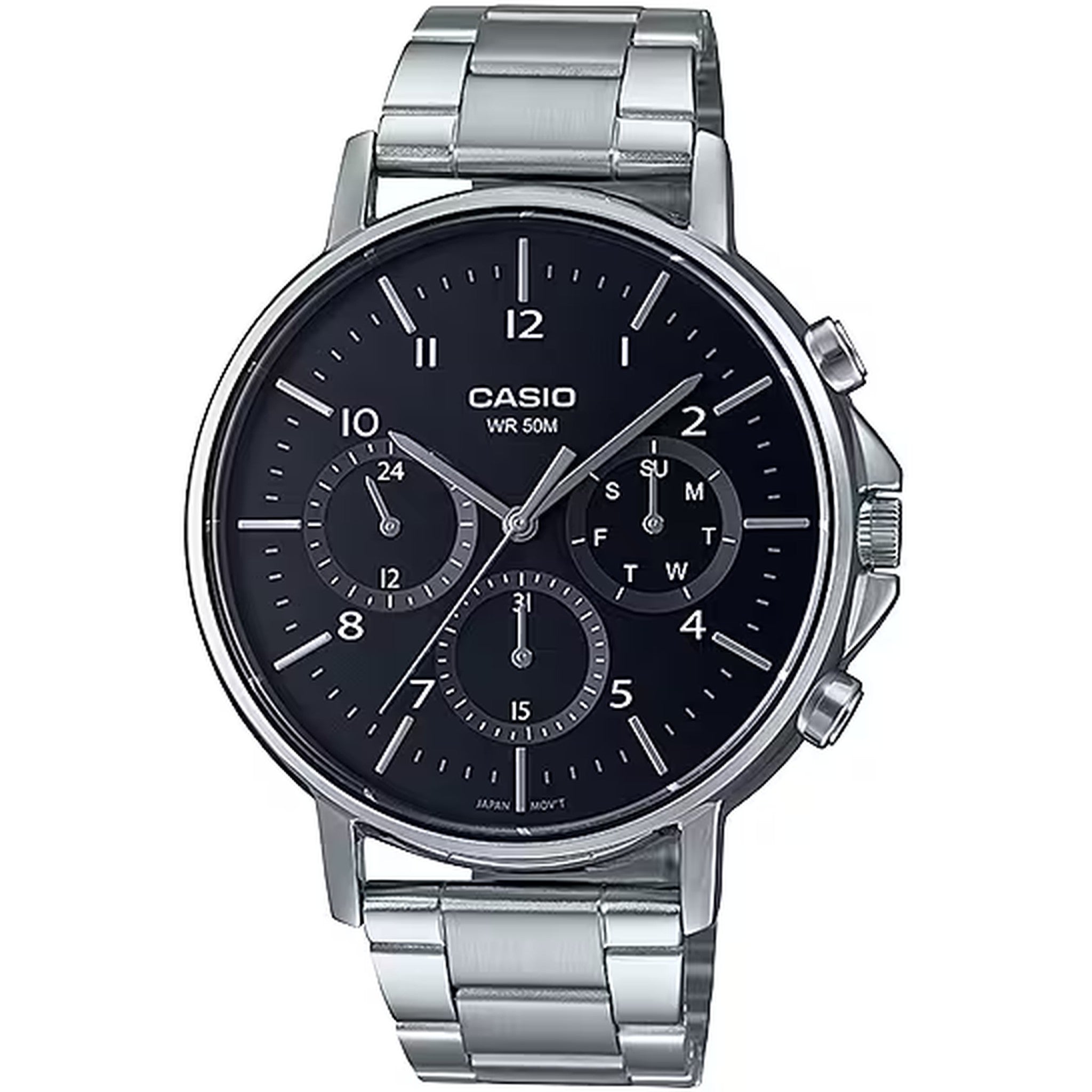 Casio Men's Watch MTP-E321D-1A Quartz Analog Silver Black