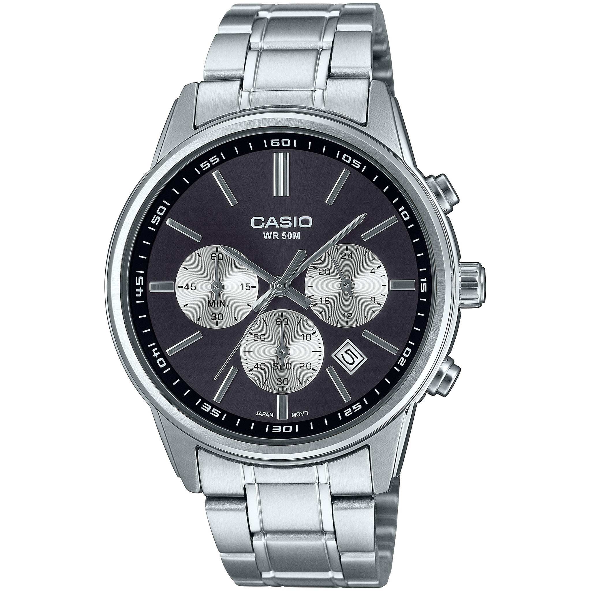 Casio Men's Watch MTP-E515D-1A Quartz Analog Silver Black