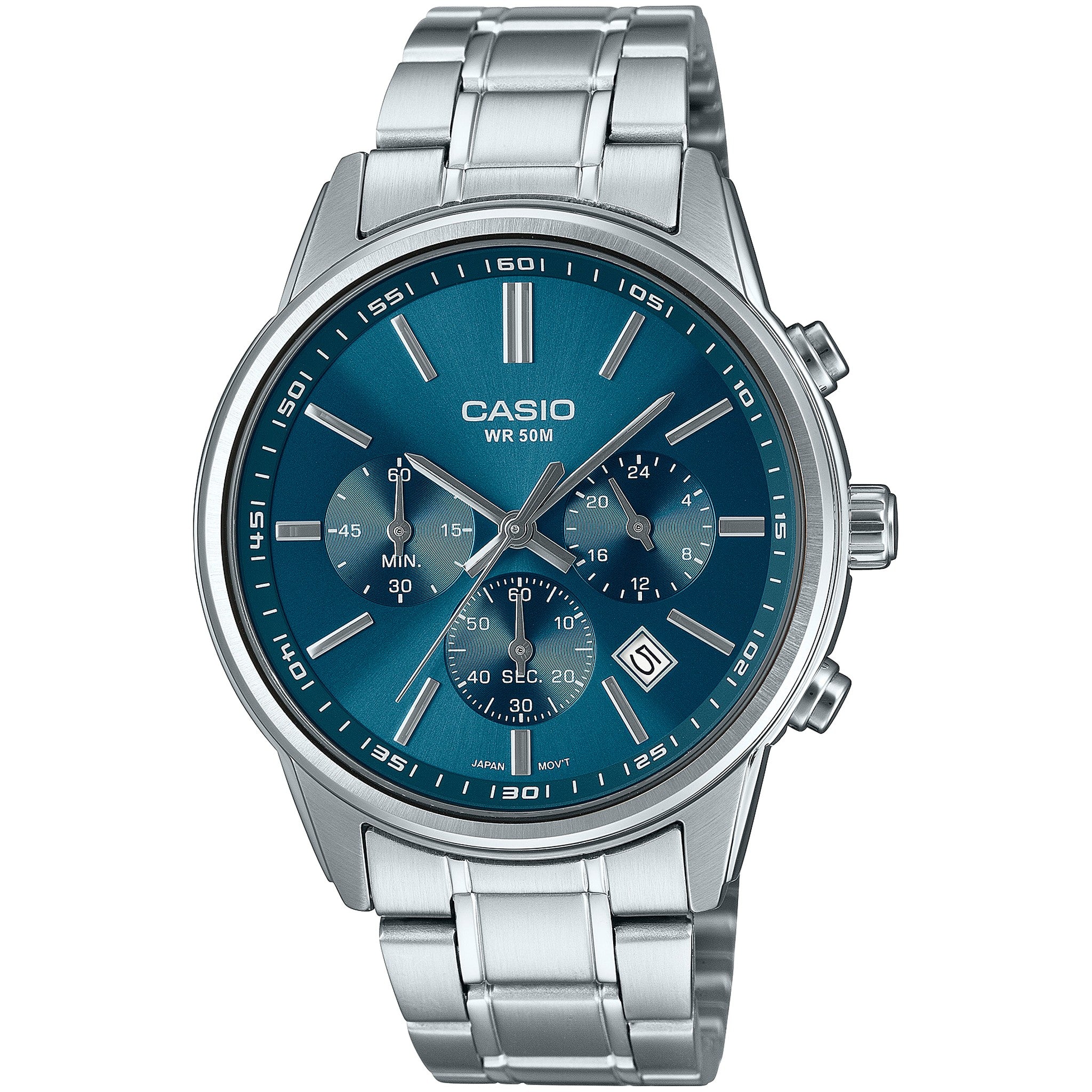 Casio Men's Watch MTP-E515D-2A1 Quartz Analog Silver Blue