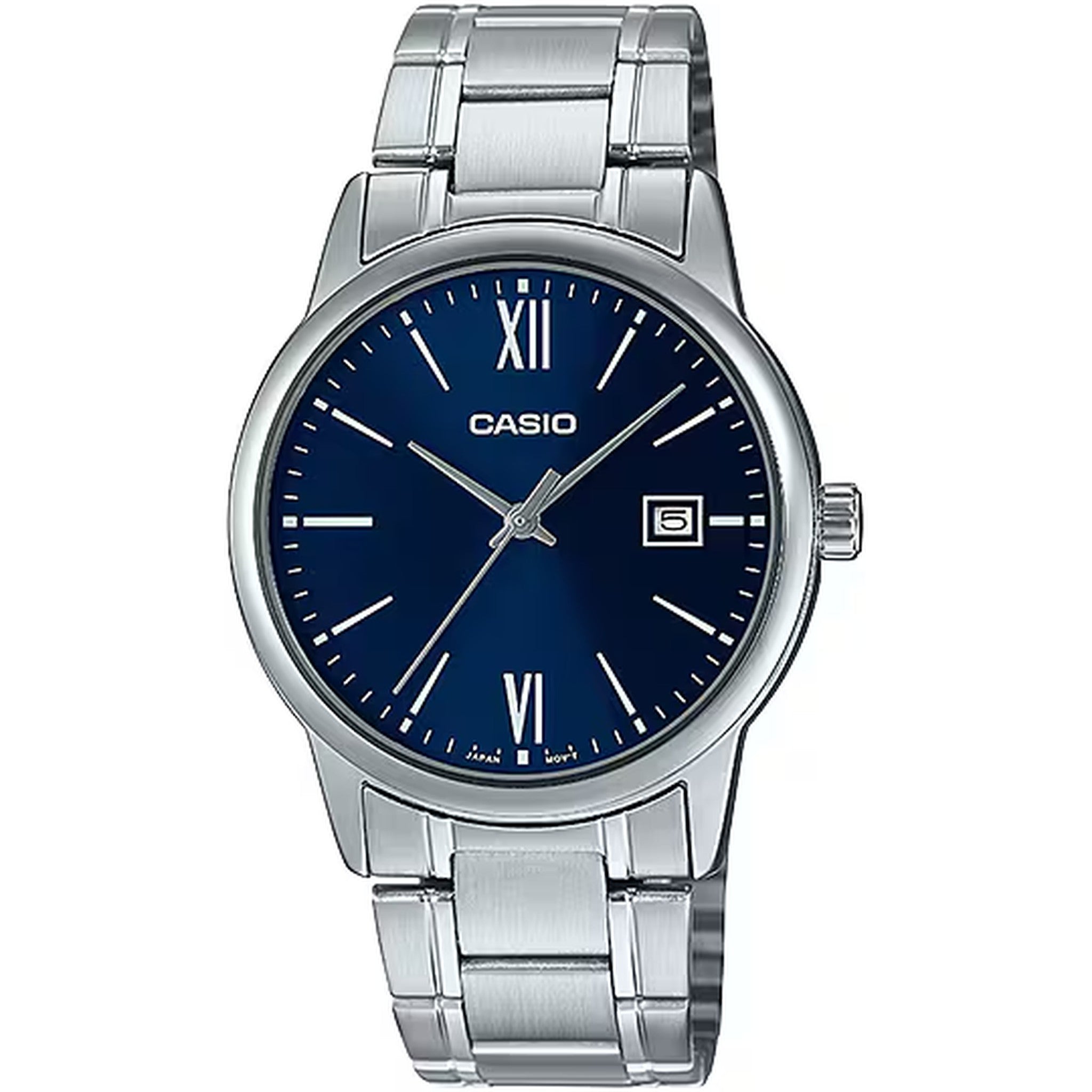 Casio Herrenuhr MTP-V002D-2B3 Quarz Analog Silber Blau
