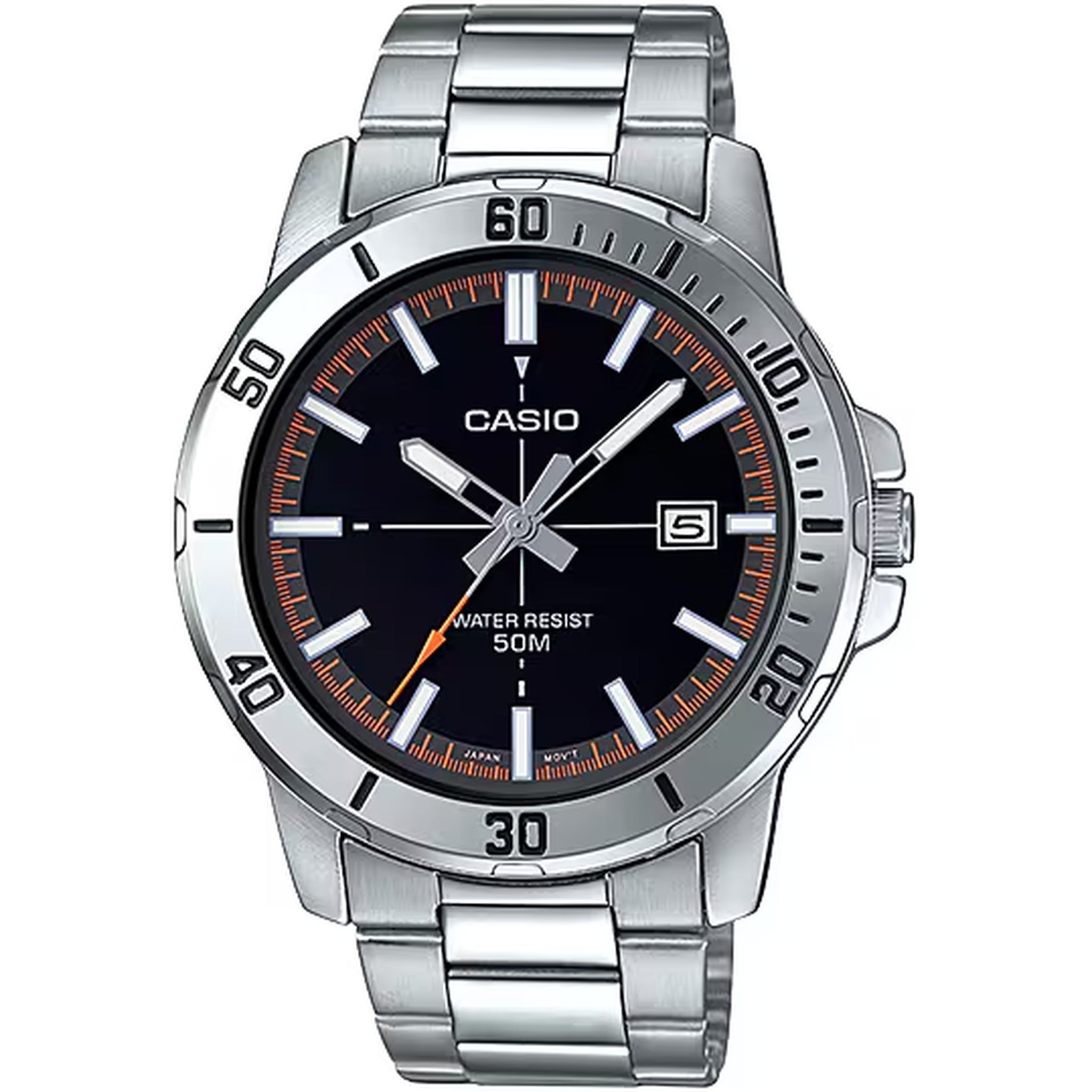 Casio Men's Watch MTP-VD01D-1E2 Quartz Analog Silver Black
