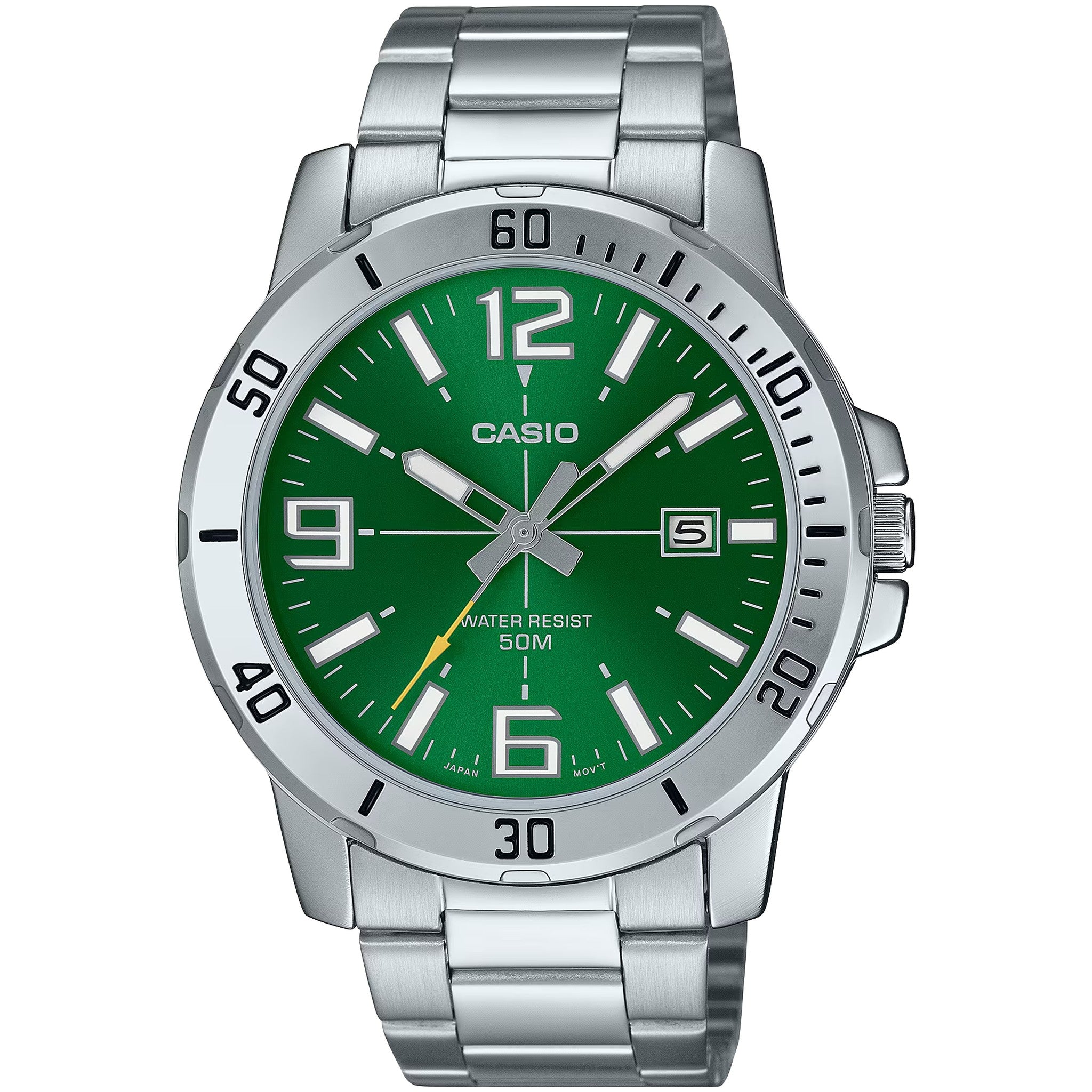 Casio Men's Watch MTP-VD01D-3B Quartz Analog Silver Green