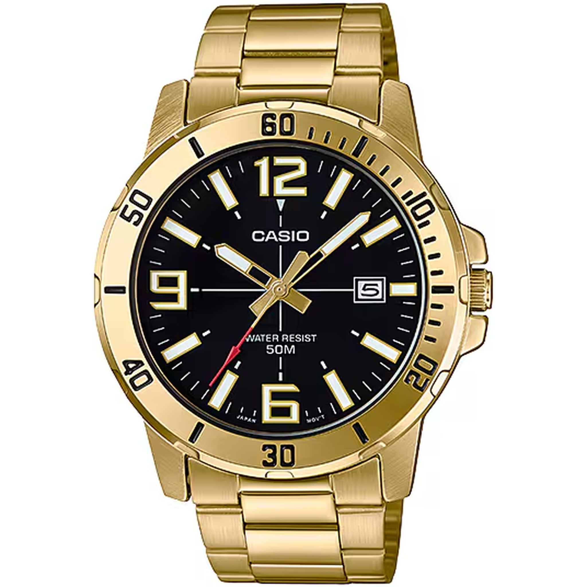 Casio Men's Watch MTP-VD01G-1B Quartz Analog Gold Black