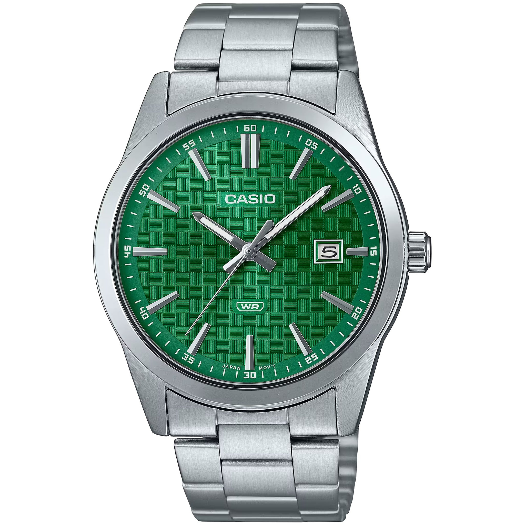 Casio Men's Watch MTP-VD03D-3A1 Quartz Analog Silver Green