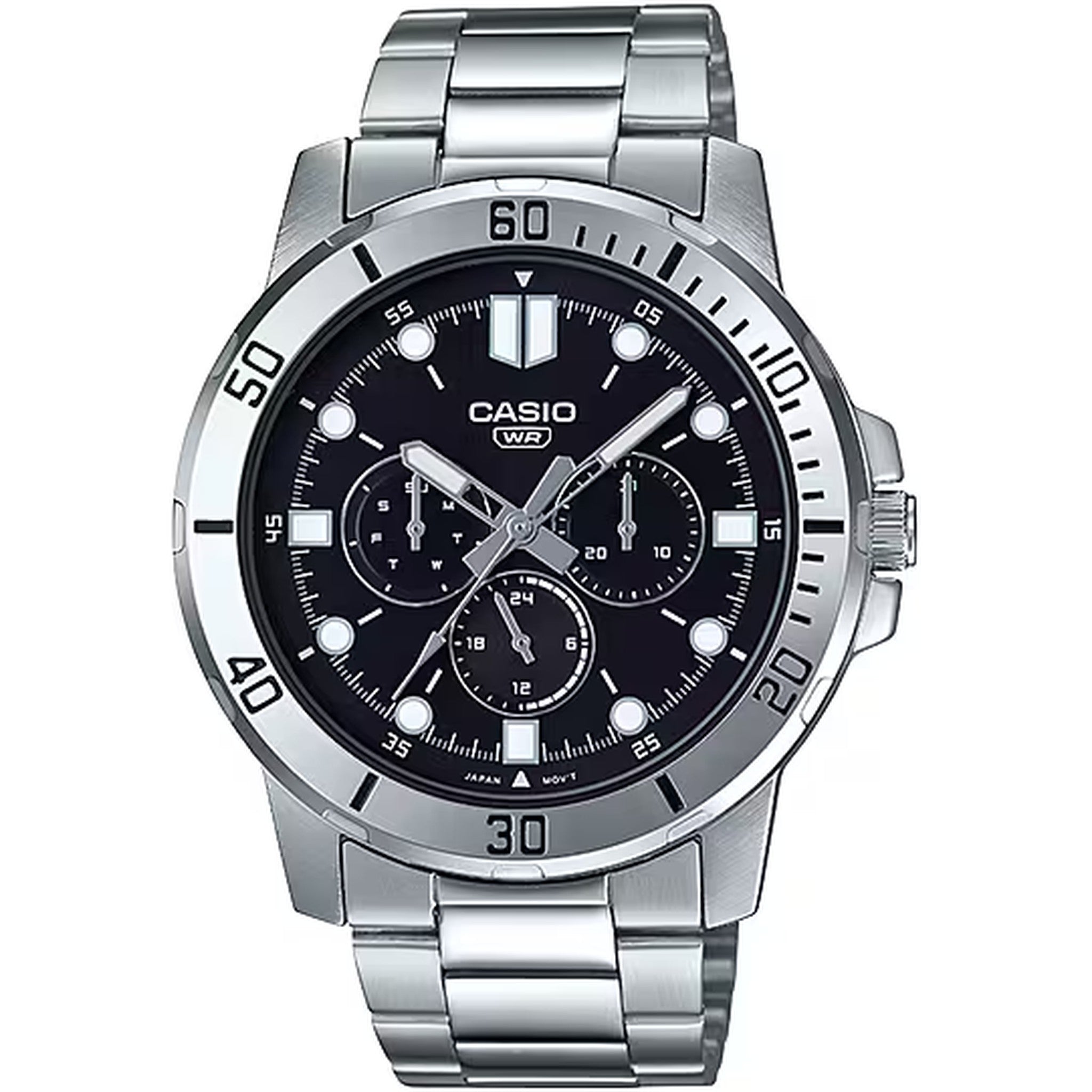 Casio Men's Watch MTP-VD300D-1E Quartz Analog Silver Black