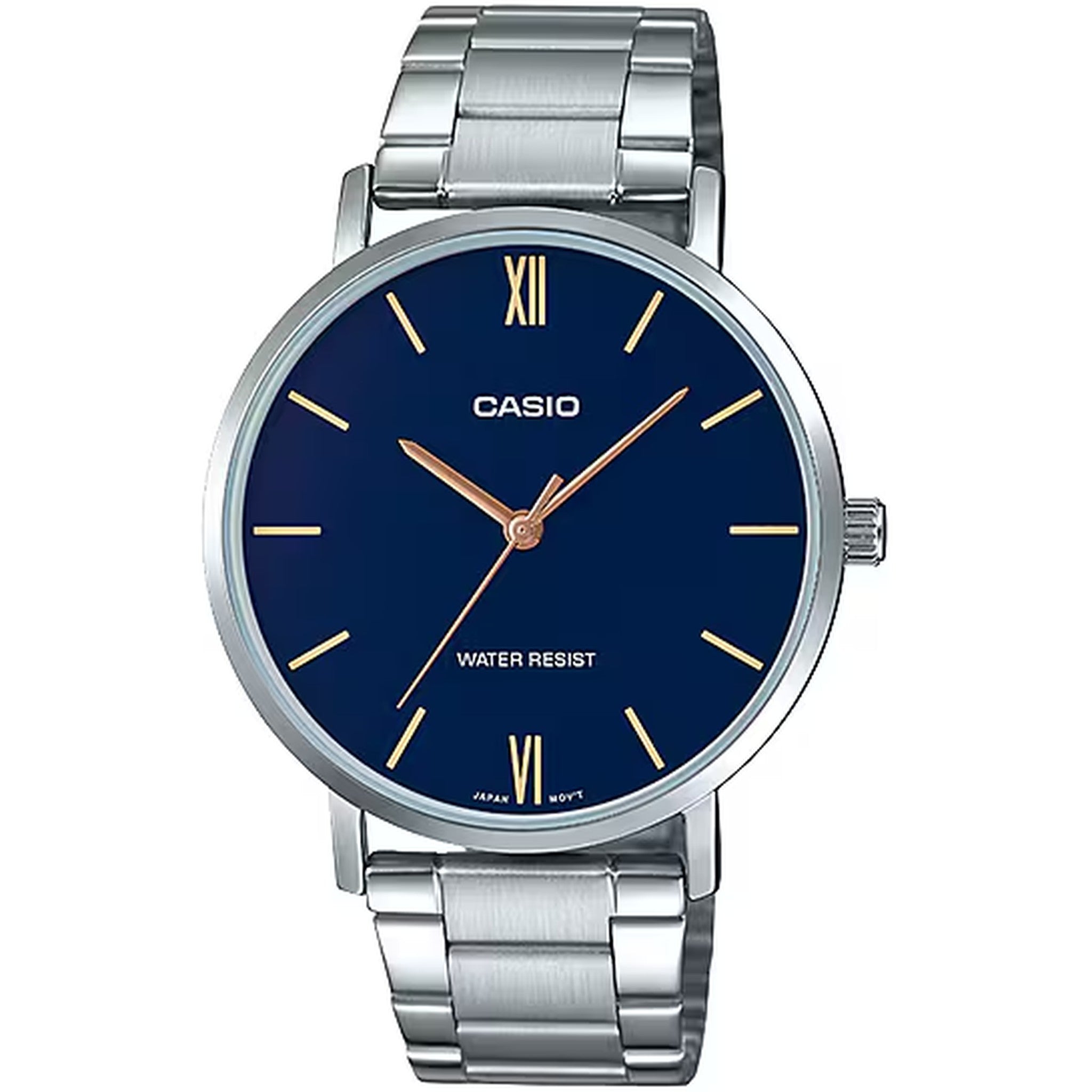 Casio Men's Watch MTP-VT01D-2B Quartz Analog Silver Blue