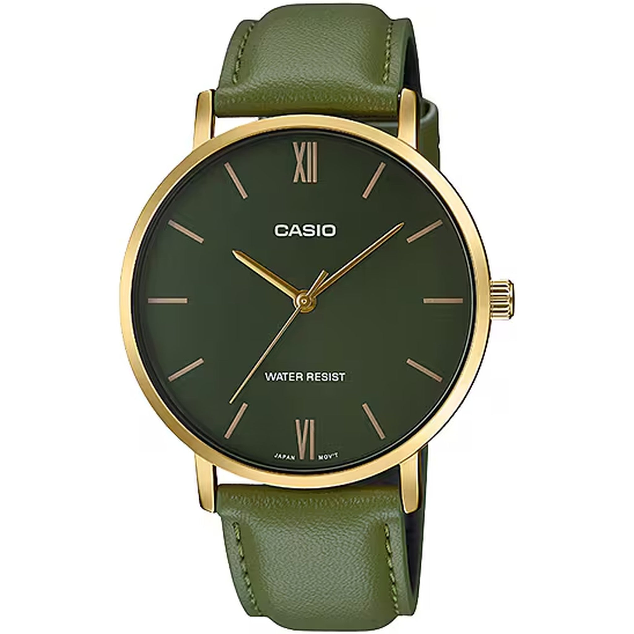 Casio Men's Watch MTP-VT01GL-3B Quartz Analog Gold Green