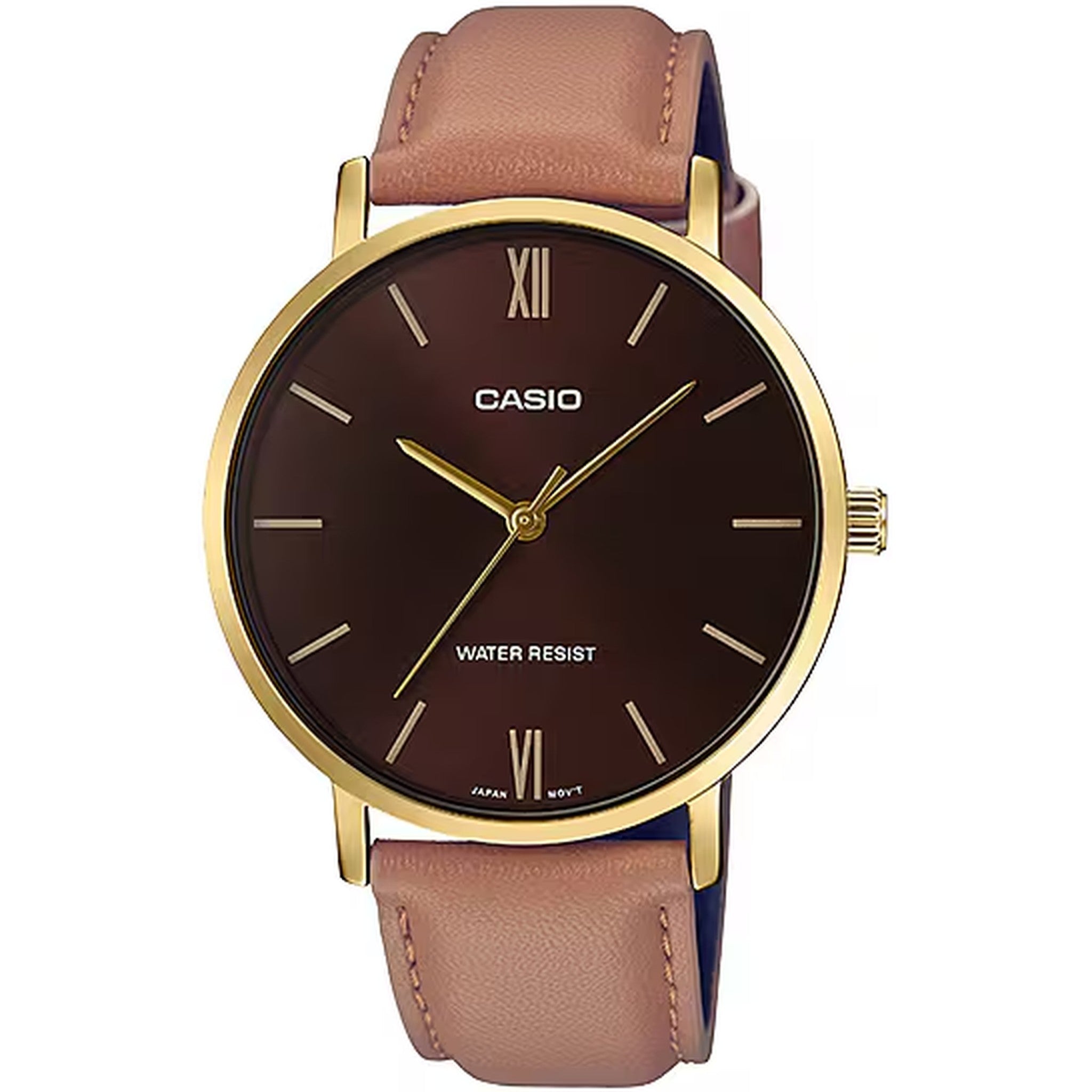 Casio Men's Watch MTP-VT01GL-5B Quartz Analog Gold Brown