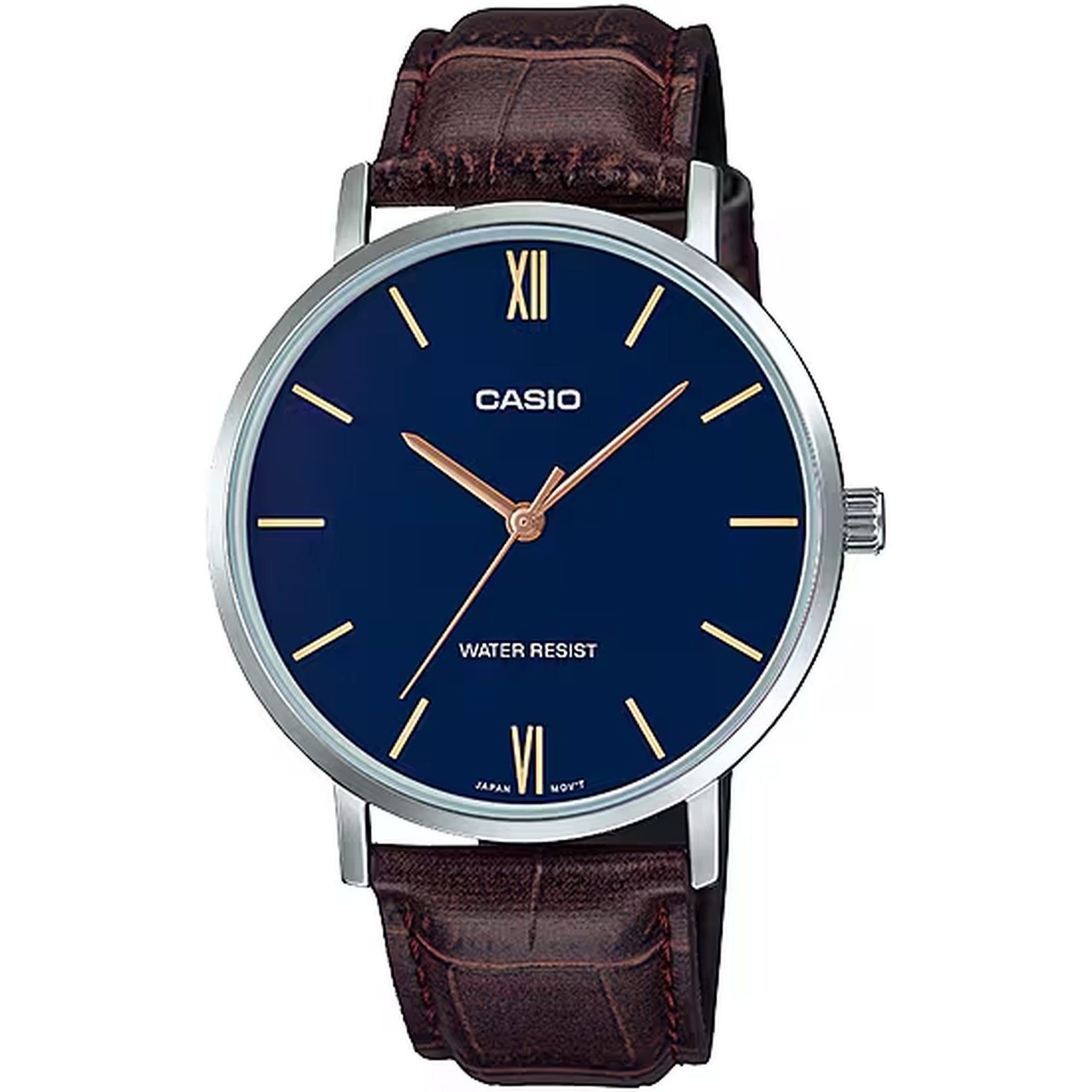 Casio Men's Watch MTP-VT01L-2B Quartz Analog Silver Blue