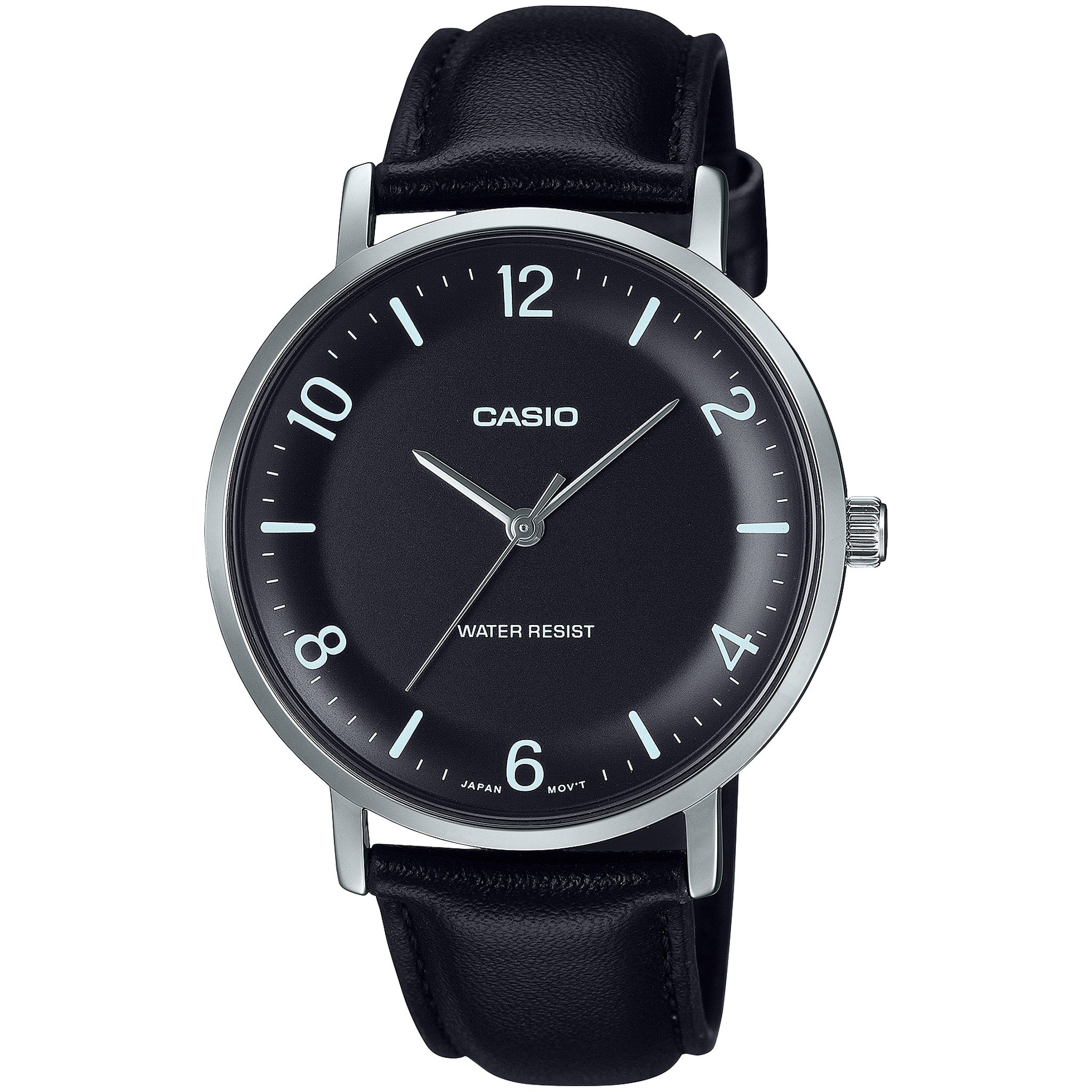 Casio Men's Watch MTP-VT03L-1B Quartz Analog Silver Black