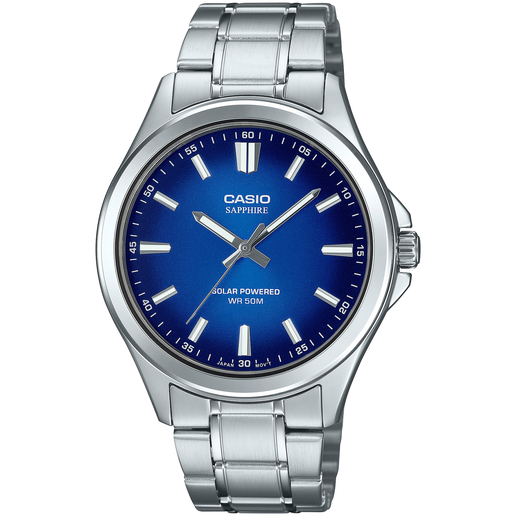 Casio Men's Watch MTS-RS100D-2A Quartz Analog Silver Blue