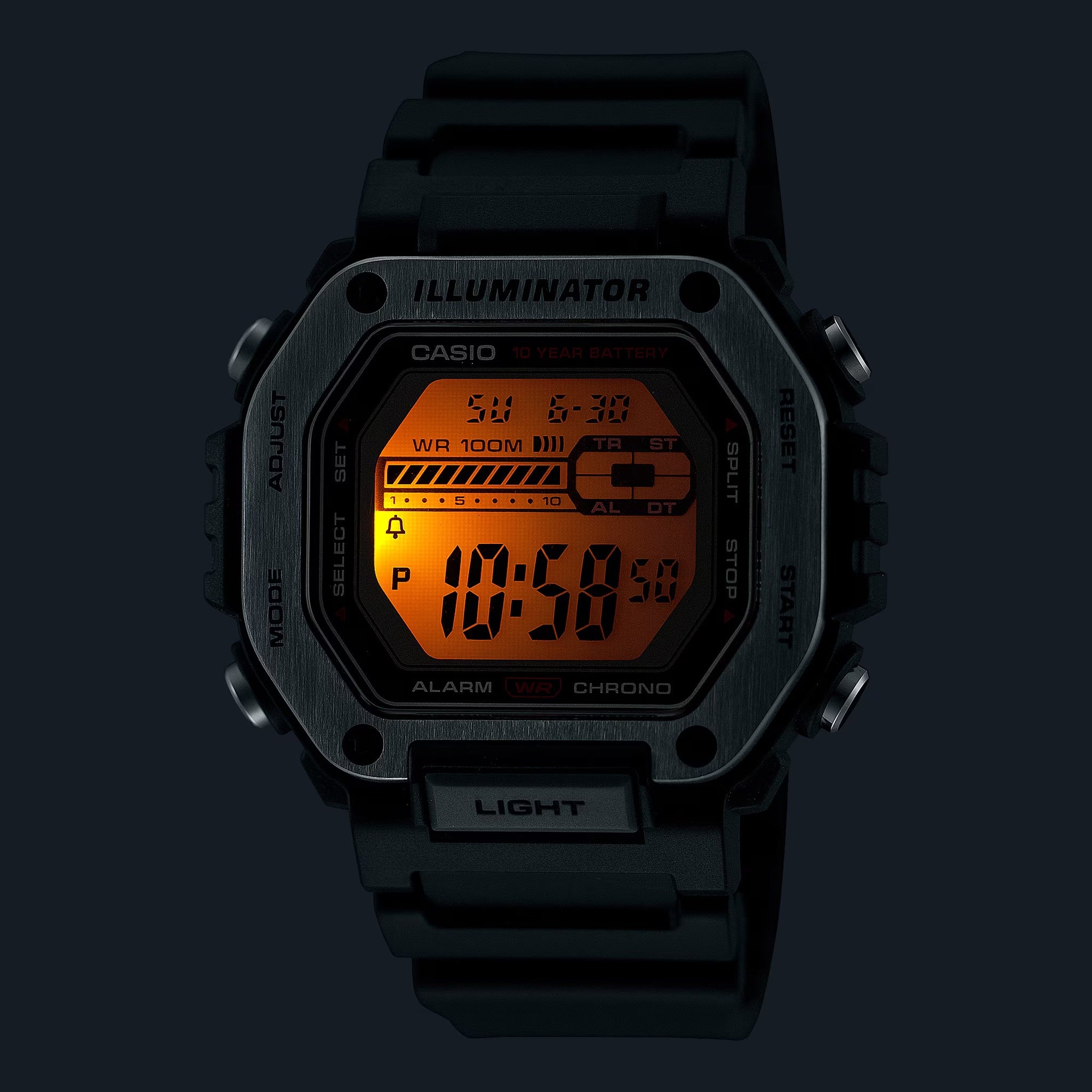 Casio Men's Watch MWD-110H-1A Quartz Digital Silver Black