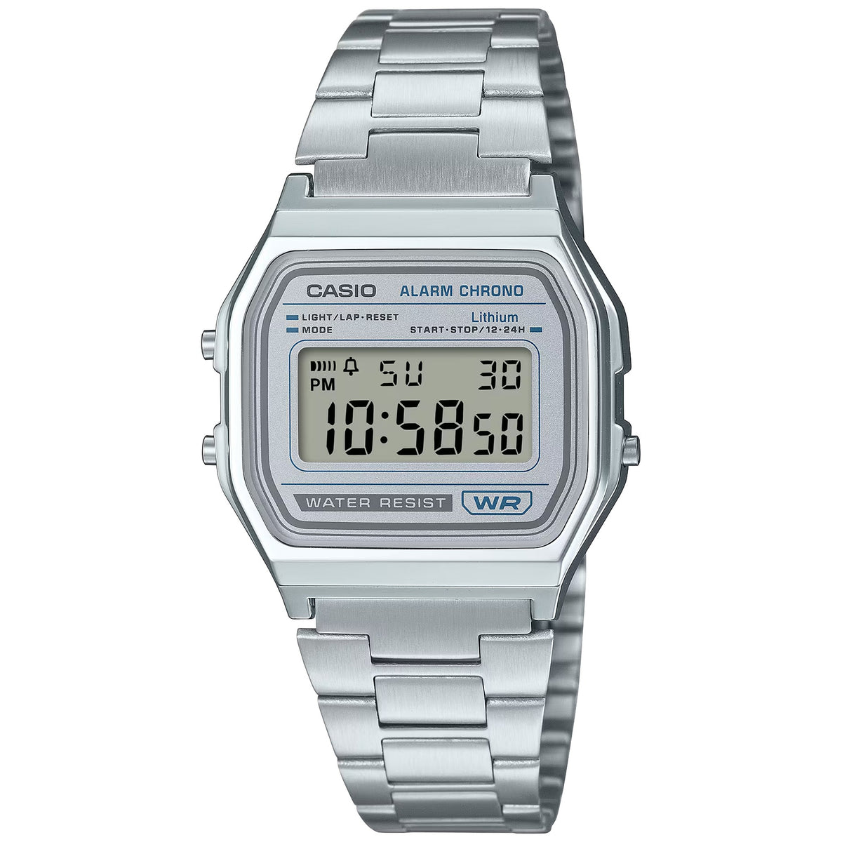 Orologio Casio Vintage A158WEA-7 Digitale Argento Grigio