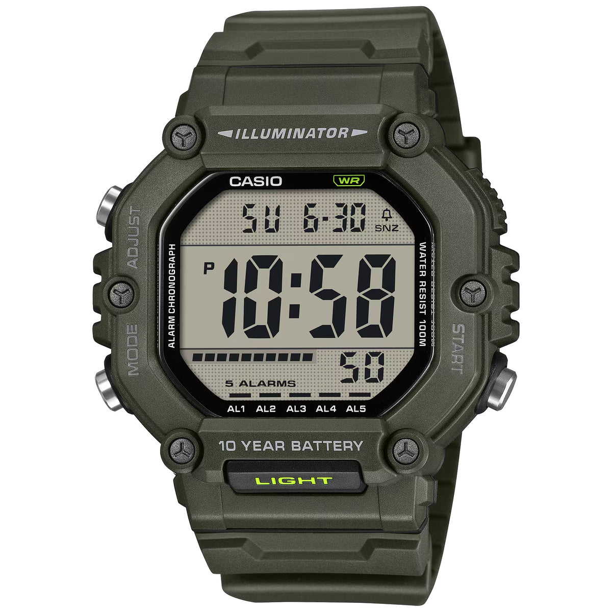 Casio Timeless AE-1600HX-3AV Digitale Herrenuhr Grün