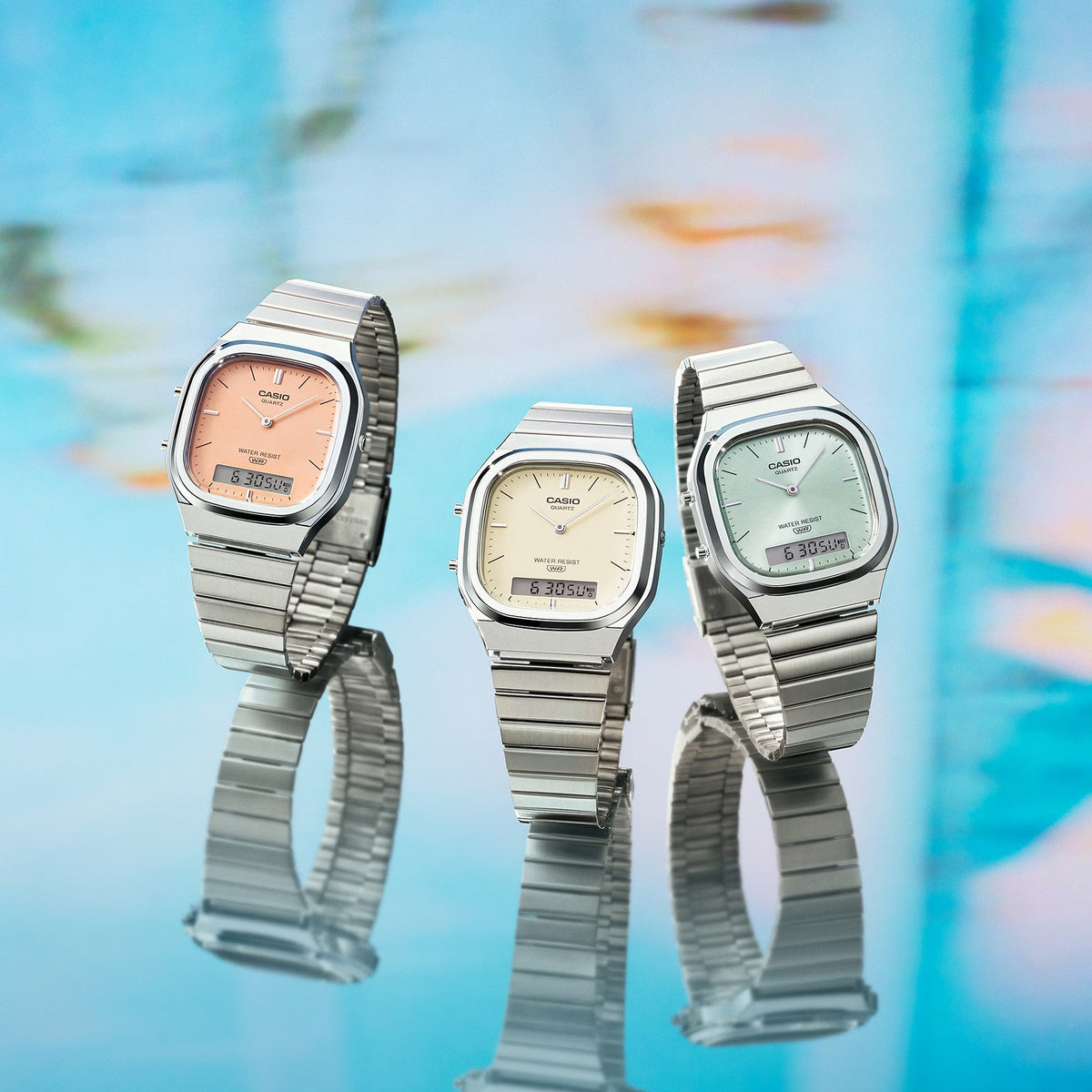 Casio Vintage Uhr AQ-240E-4A Analog / Digital Orange